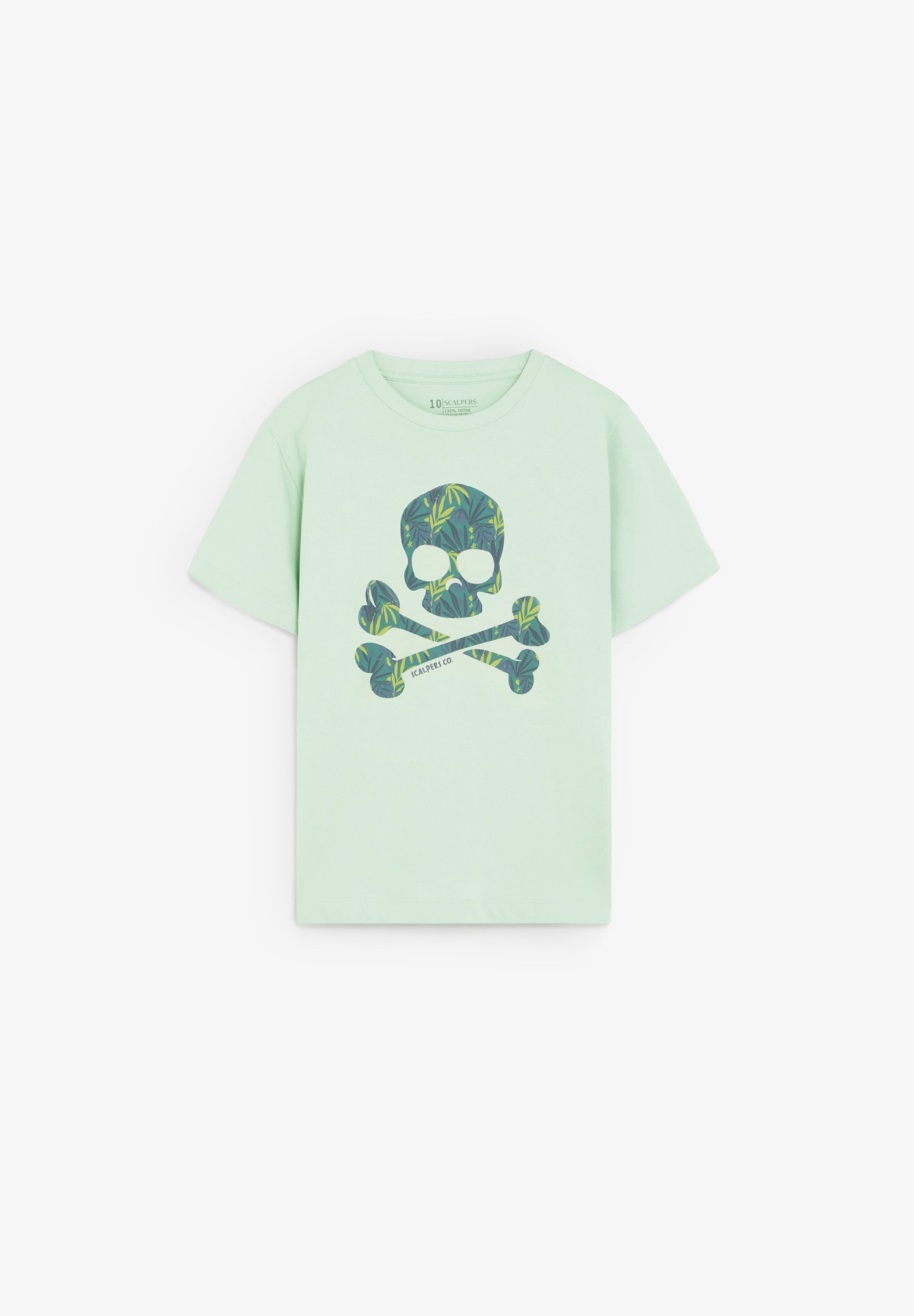 TROPICAL SKULL PRINT T-SHIRT