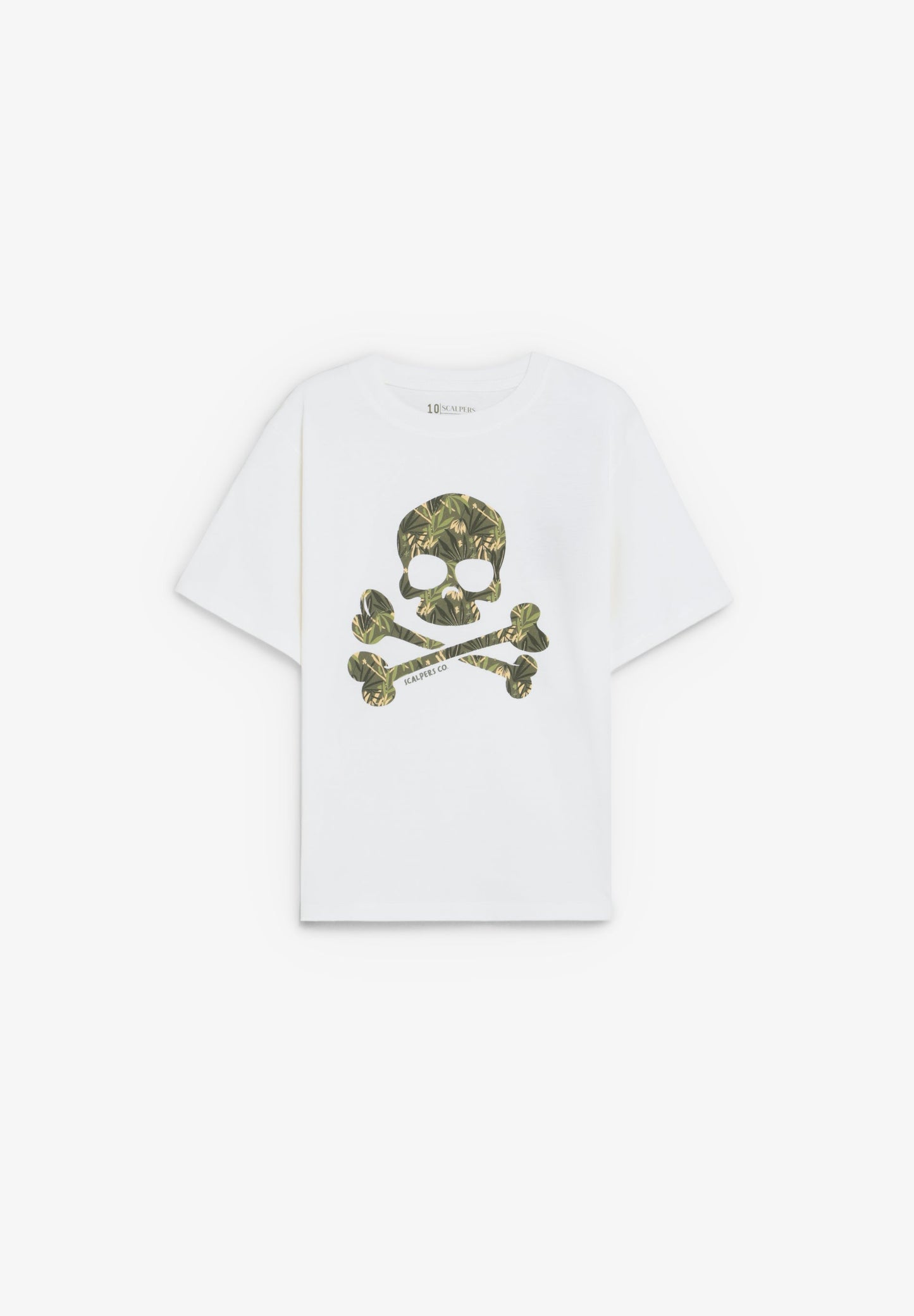 TROPICAL SKULL PRINT T-SHIRT