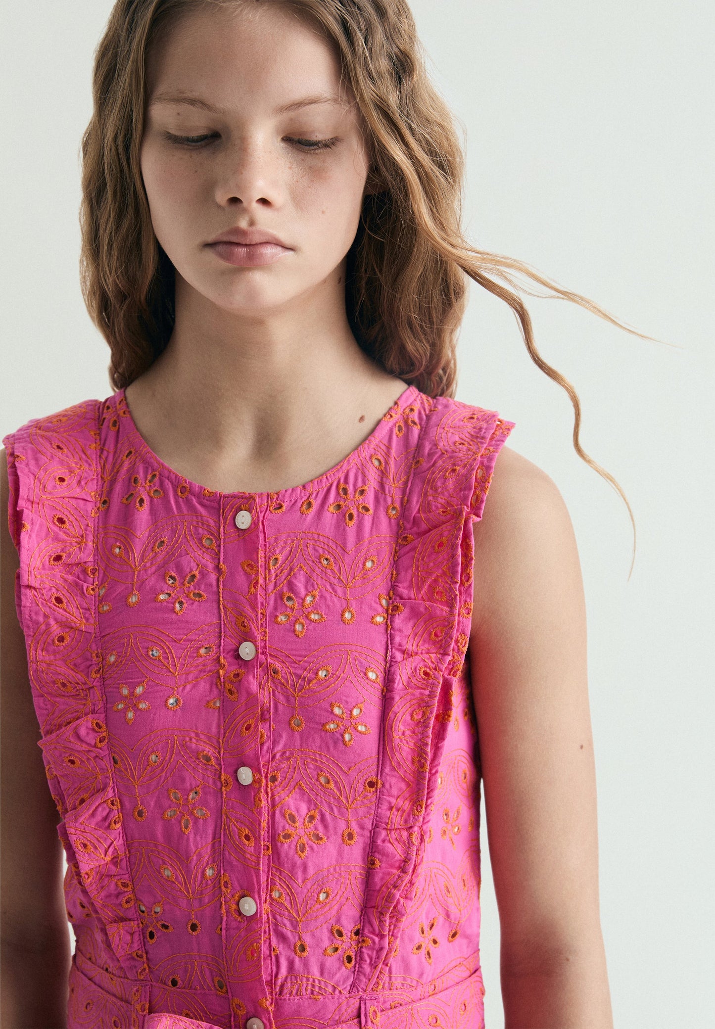 OPENWORK RUFFLED JUMPSUIT