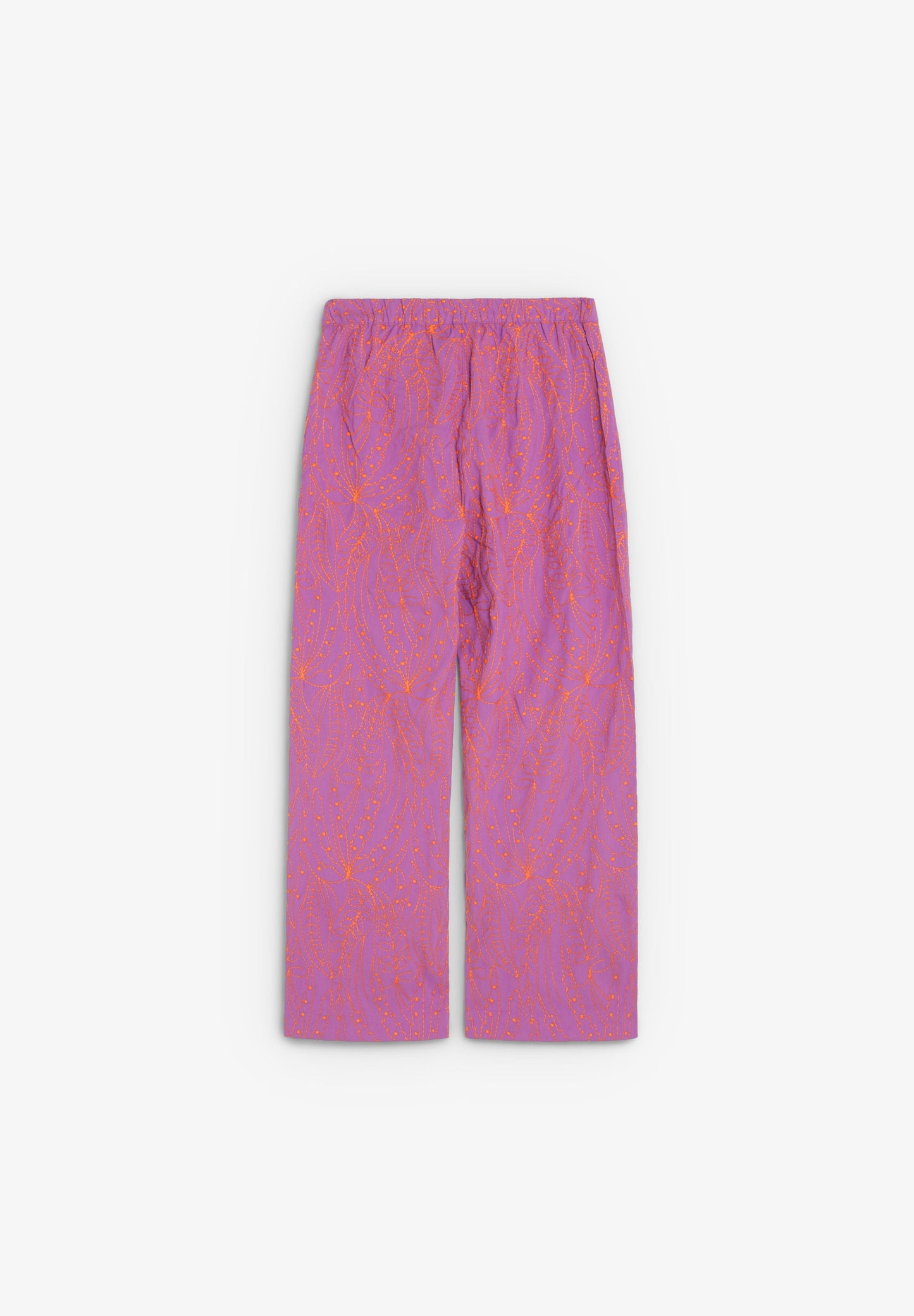 TROUSERS WITH CONTRAST EMBROIDERY