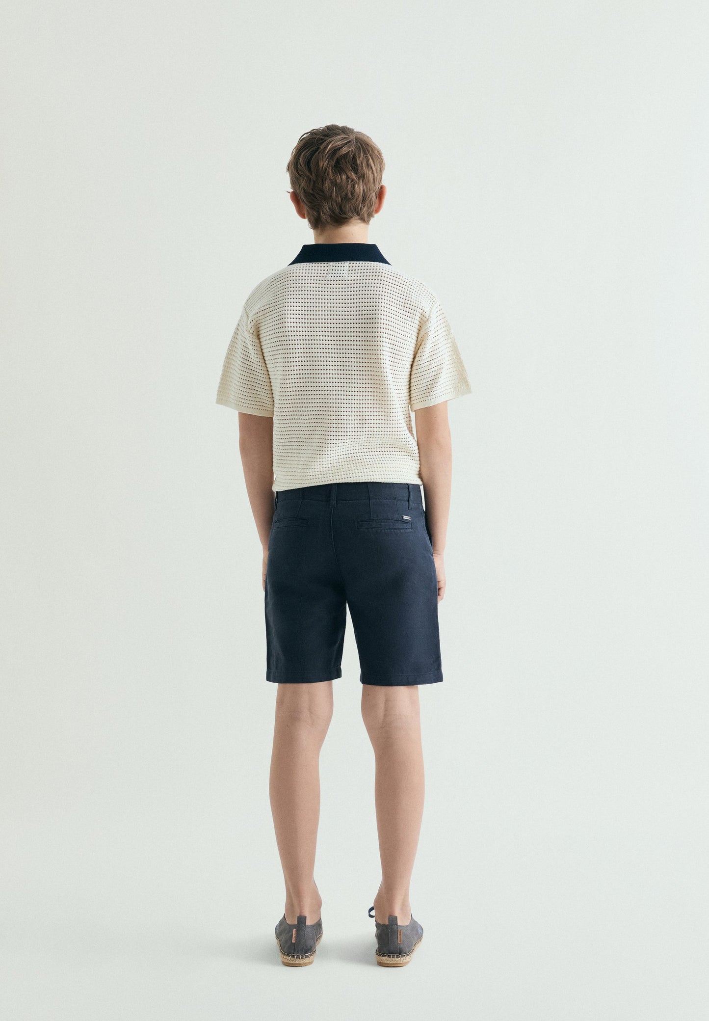 CONTRAST FINE-KNIT POLO SHIRT