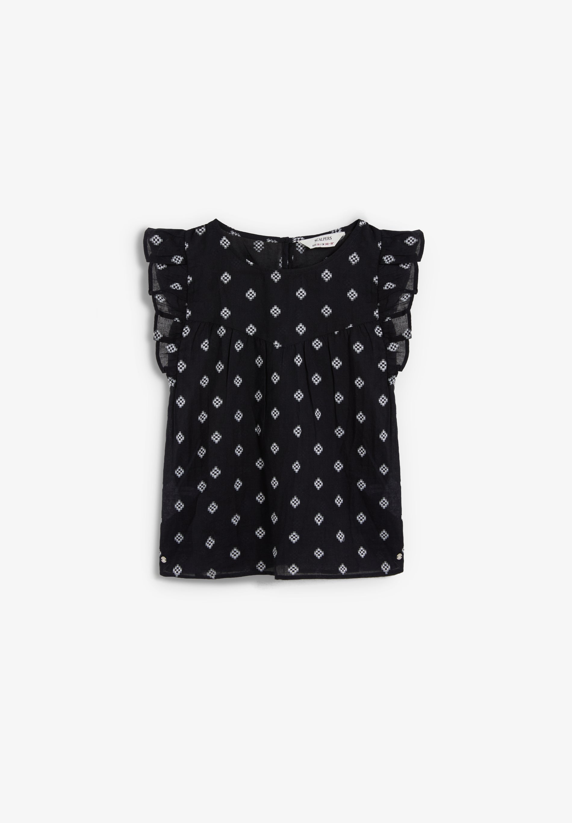 SLEEVELESS JACQUARD BLOUSE