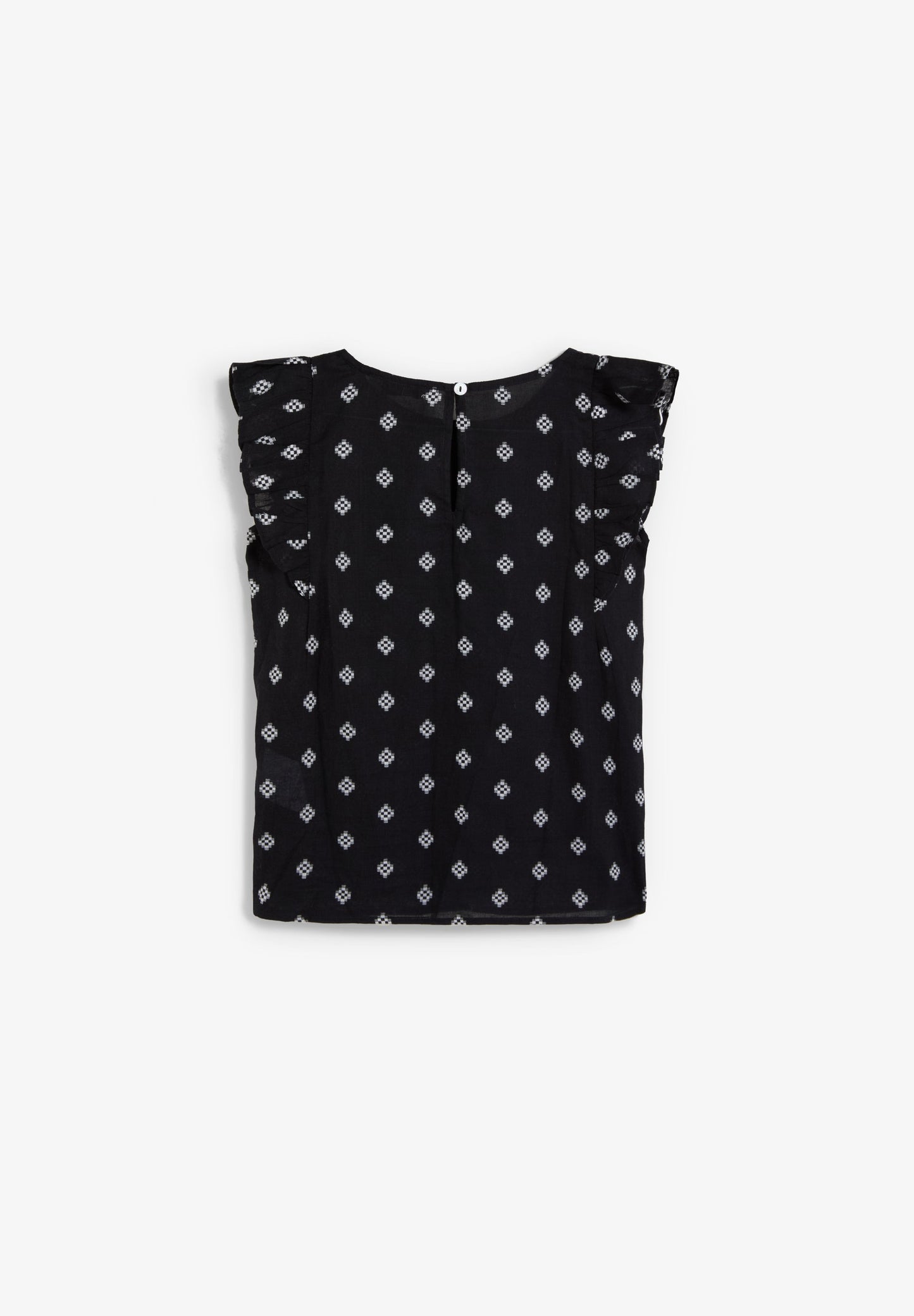 SLEEVELESS JACQUARD BLOUSE