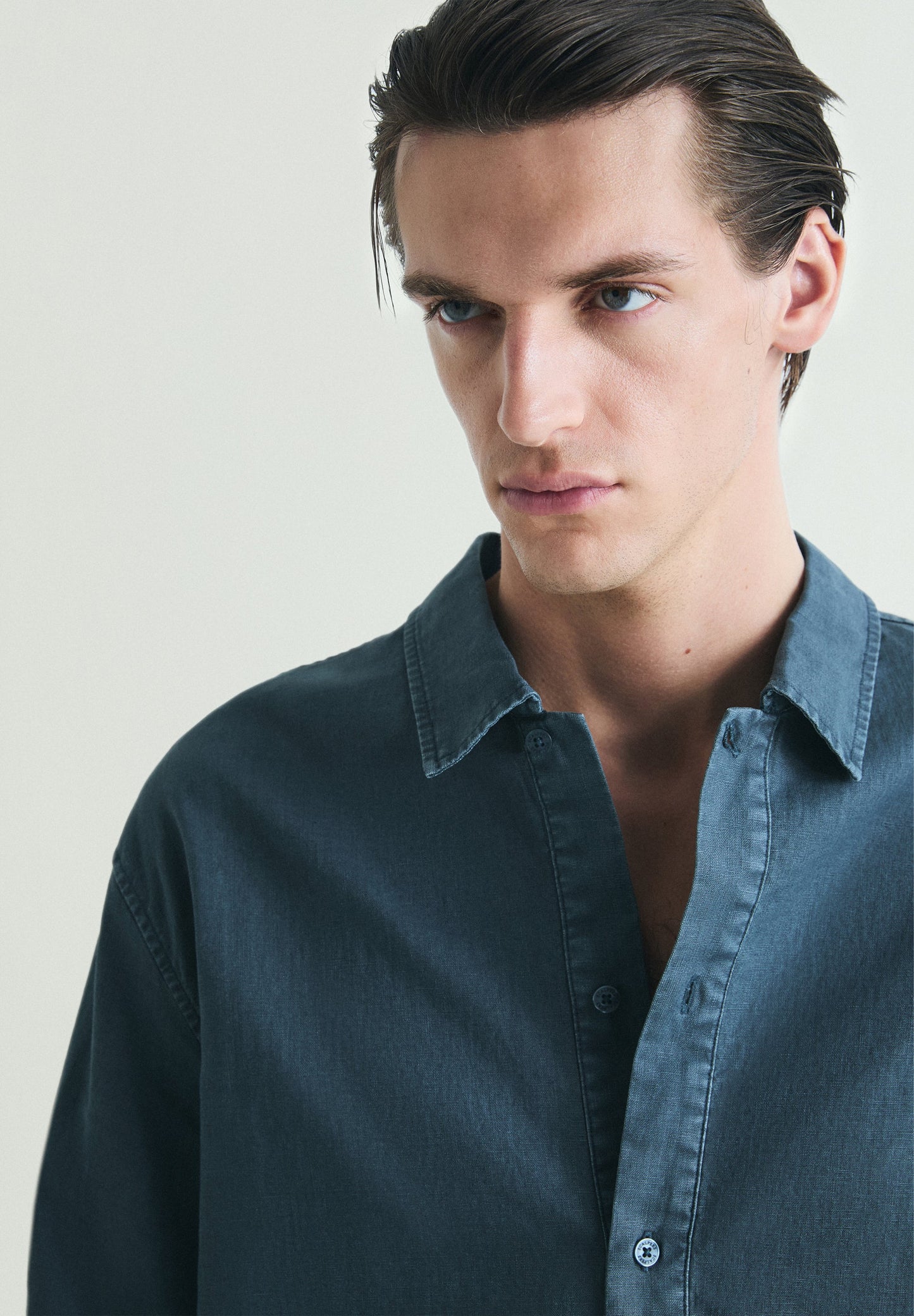 LINEN LOOSE FIT POLO SHIRT