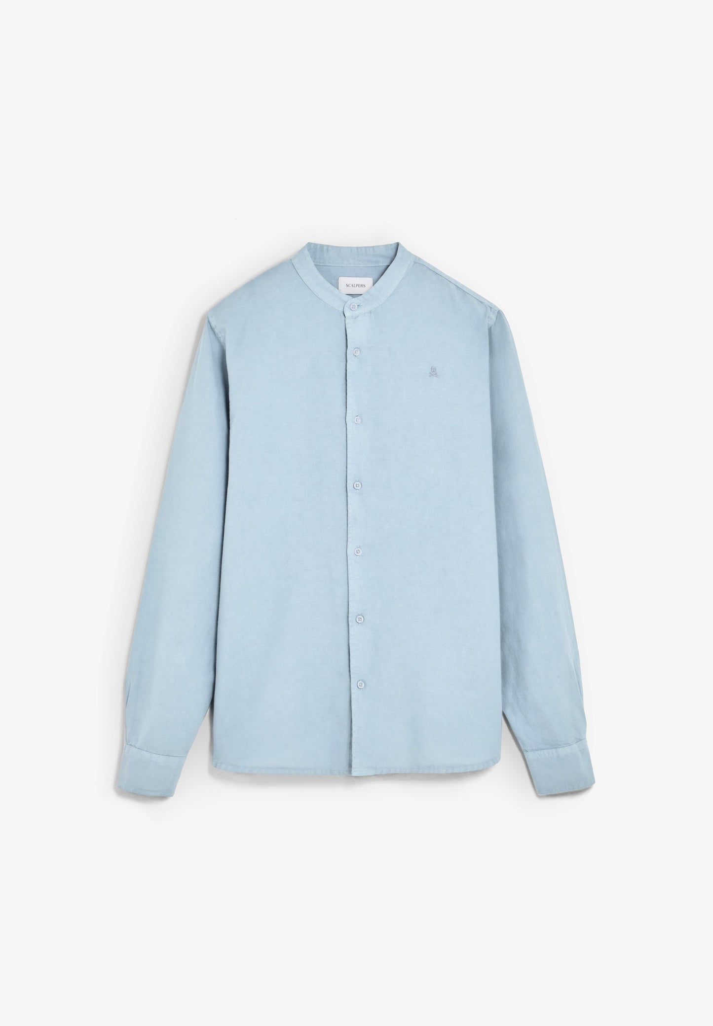 LINEN SHIRT WITH STAND-UP COLLAR