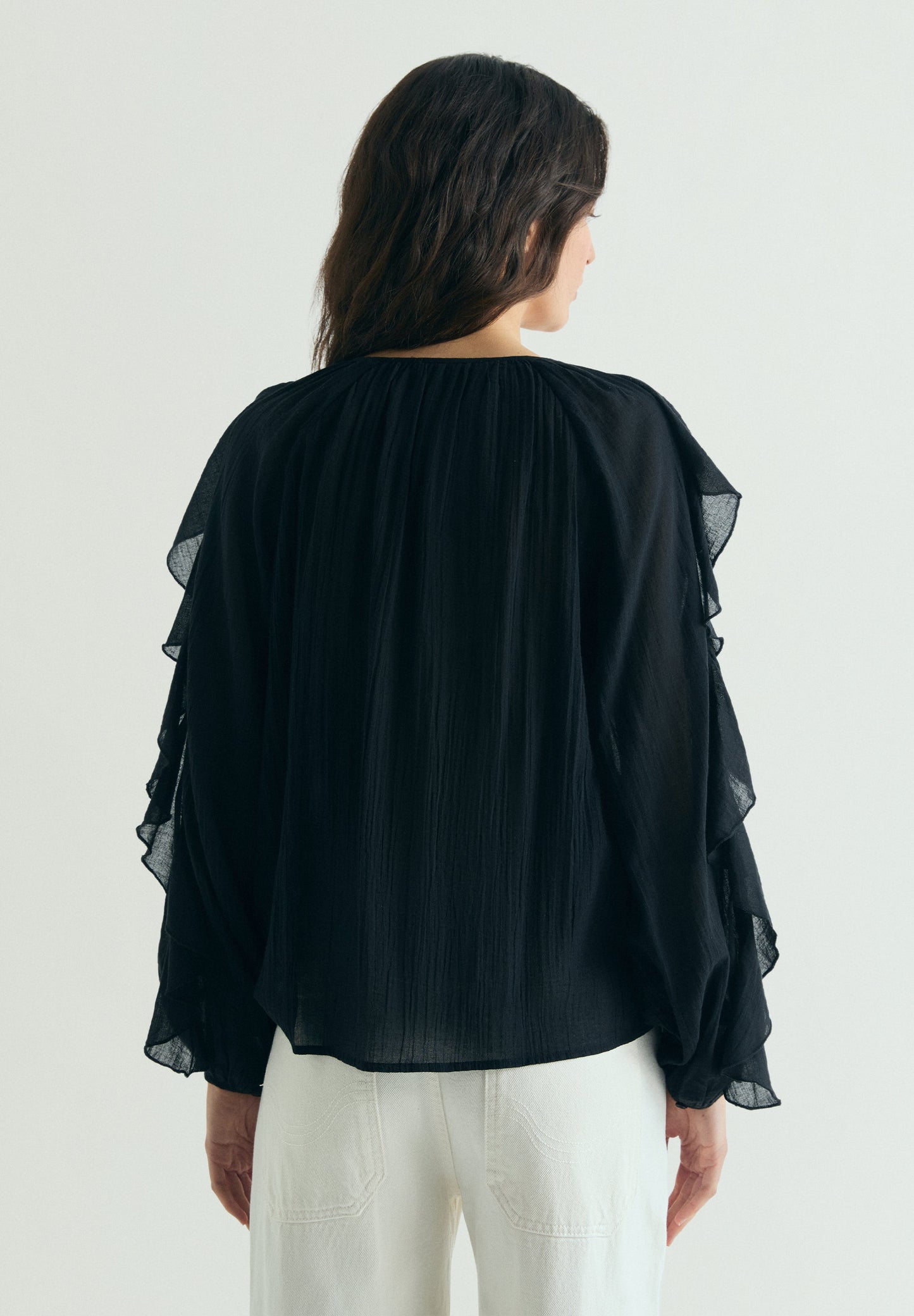 COTTON RUFFLED BLOUSE