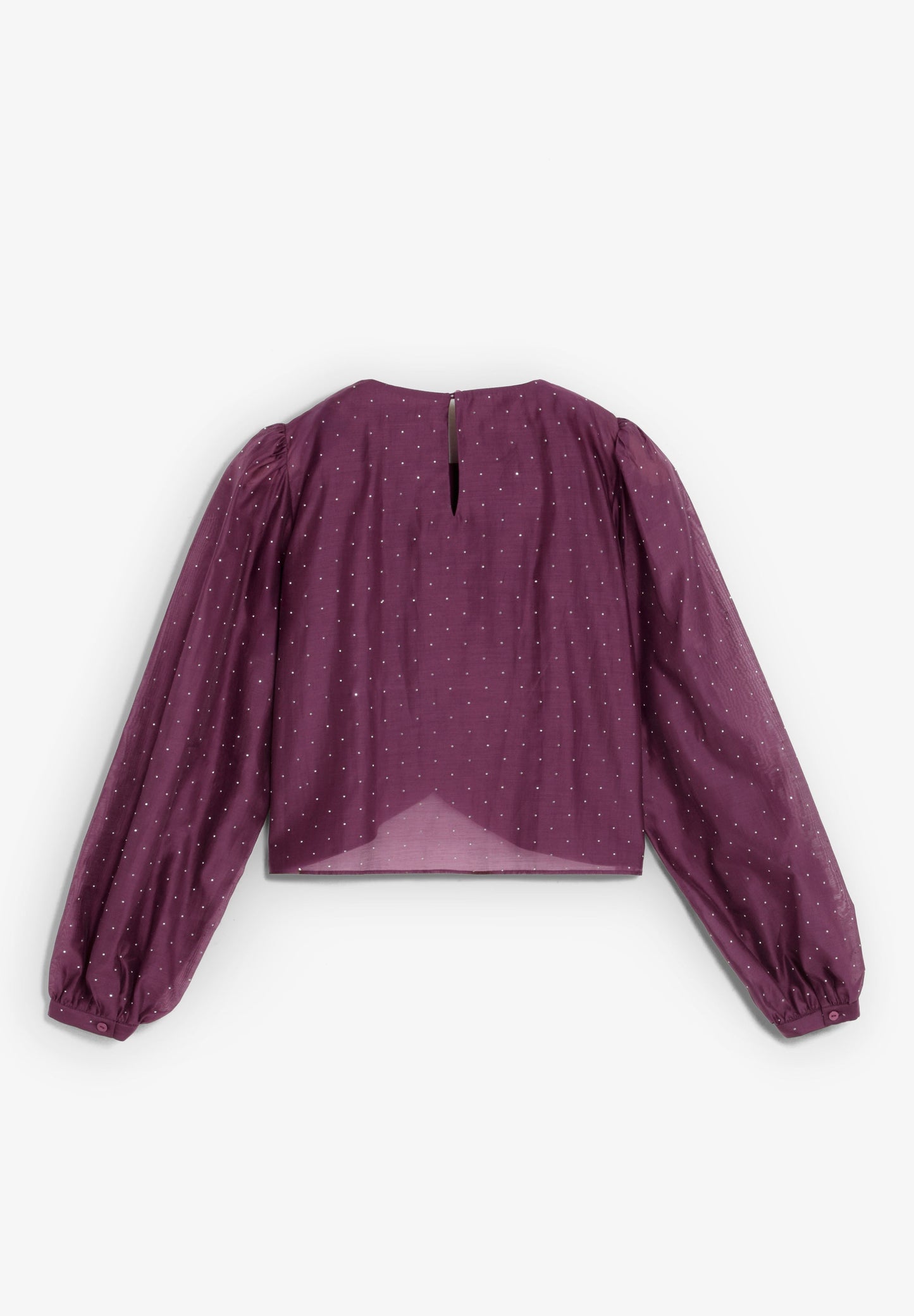 SATIN BLOUSE WITH RHINESTONES