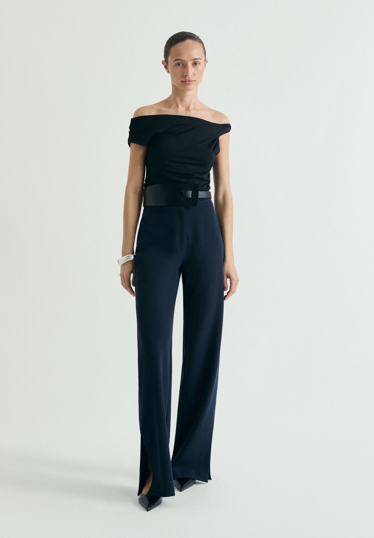 ASYMMETRIC DRAPED T-SHIRT