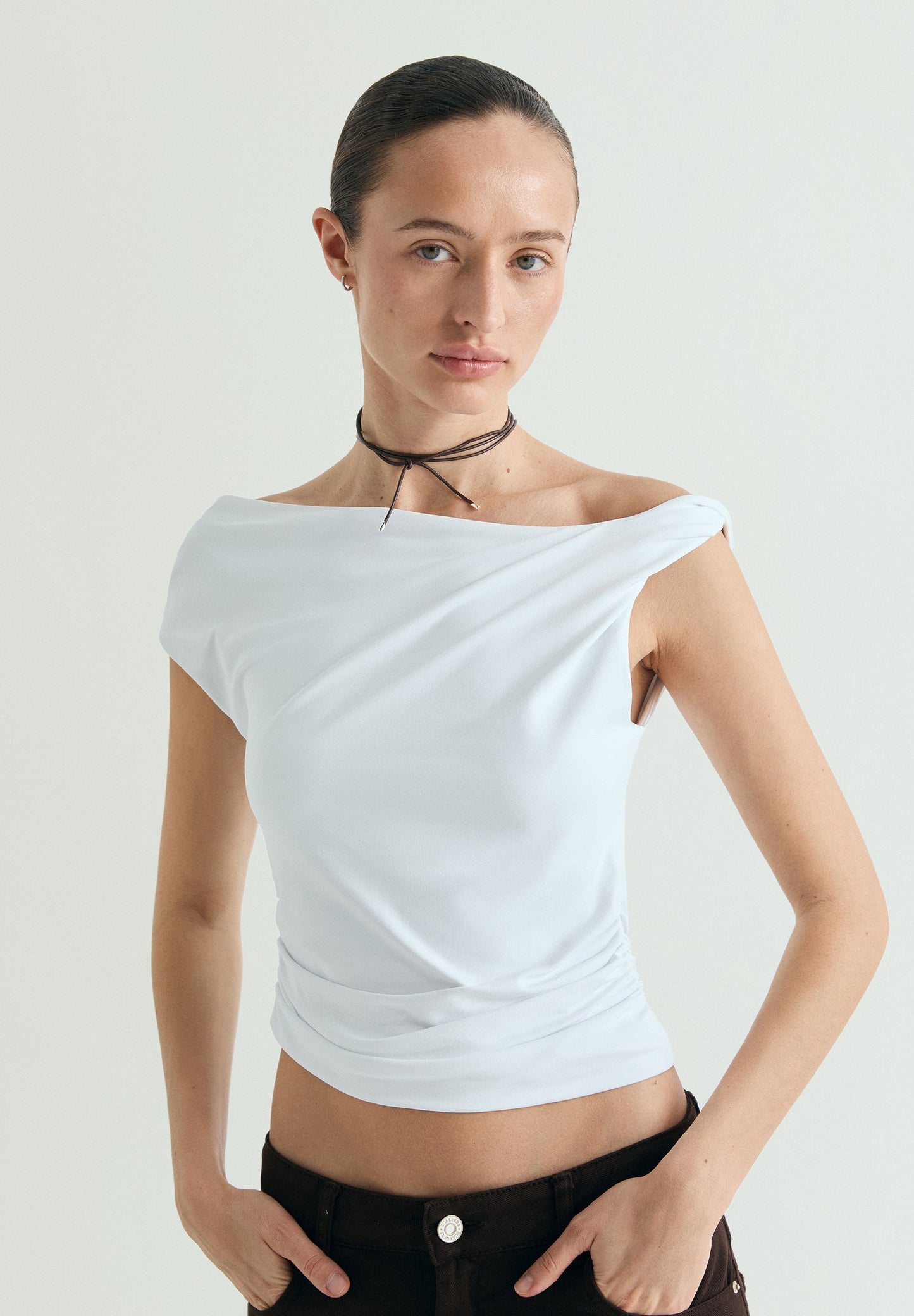 ASYMMETRIC DRAPED T-SHIRT