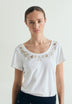ROUND NECK T-SHIRT WITH BEADS