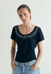 ROUND NECK T-SHIRT WITH BEADS