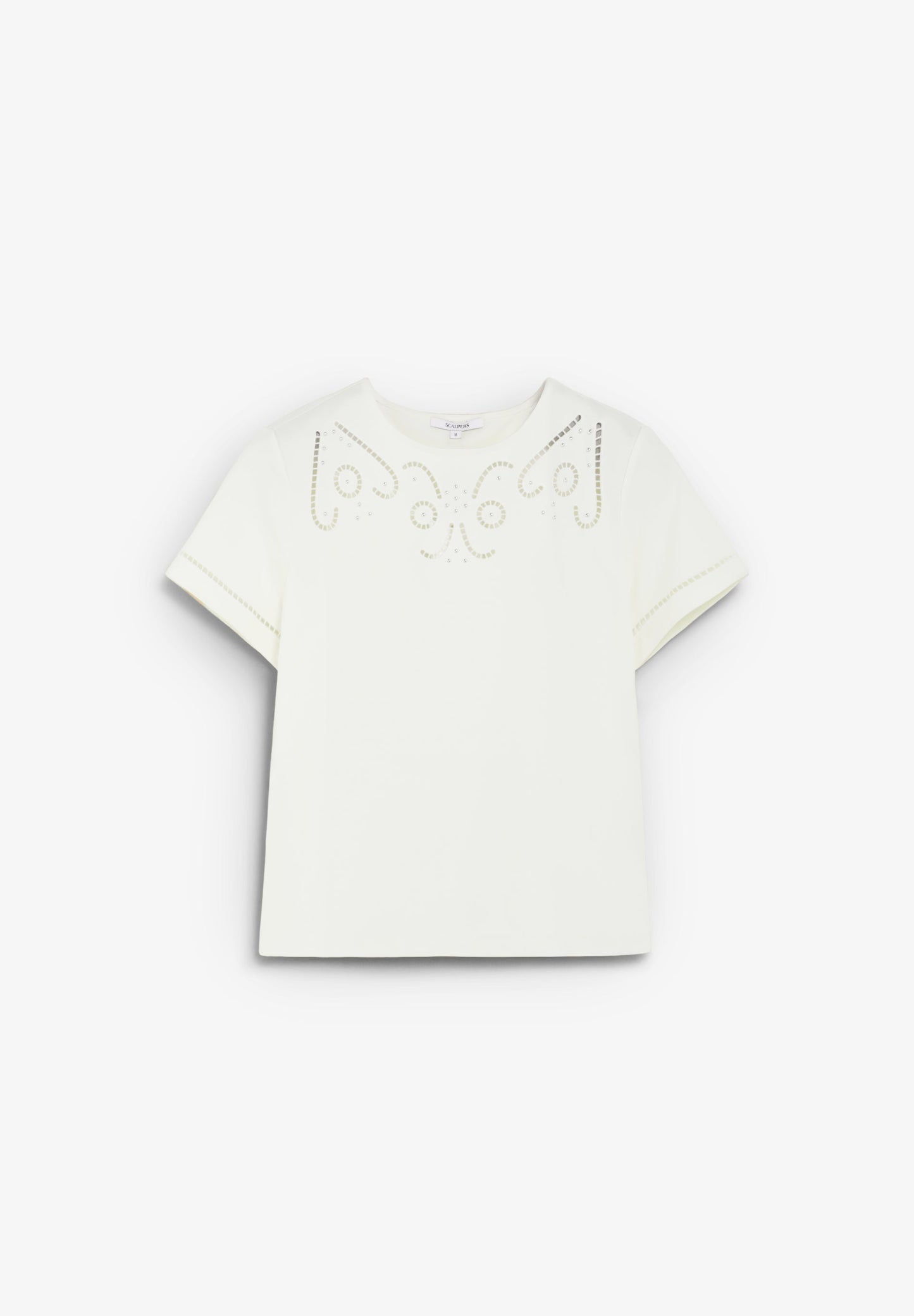 T-SHIRT WITH DIE-CUT STUDDED DETAILS