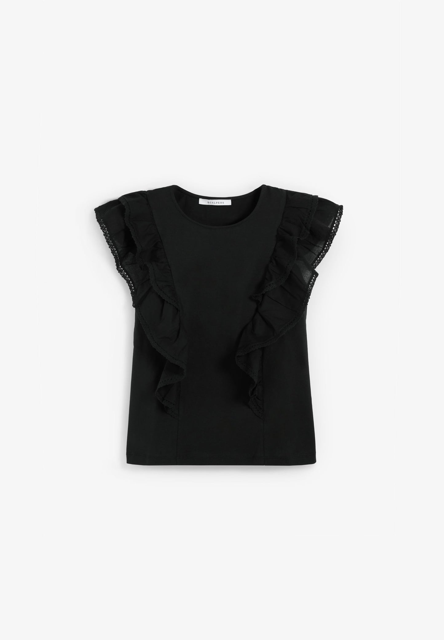 COTTON RUFFLES T-SHIRT