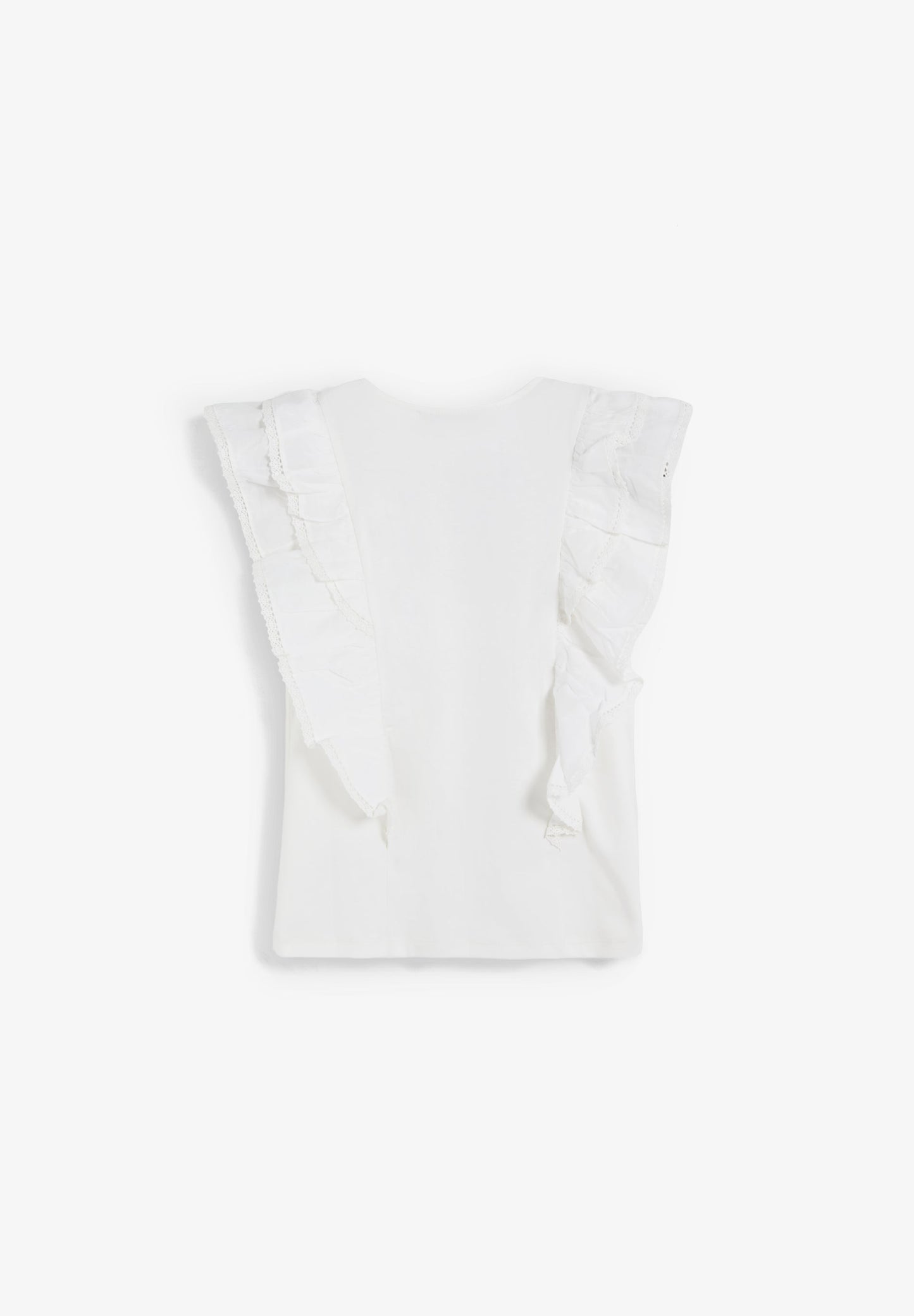 COTTON RUFFLES T-SHIRT