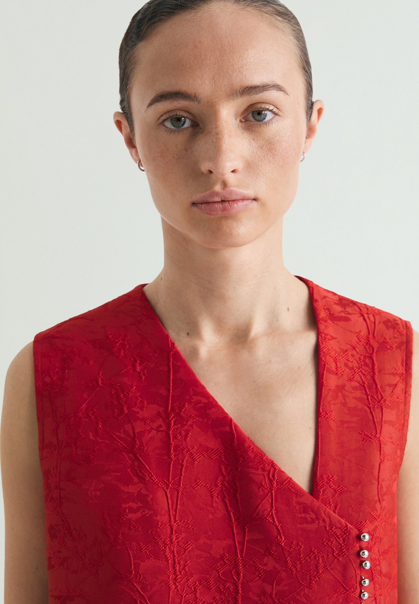 ASYMMETRIC BROCADE WAISTCOAT