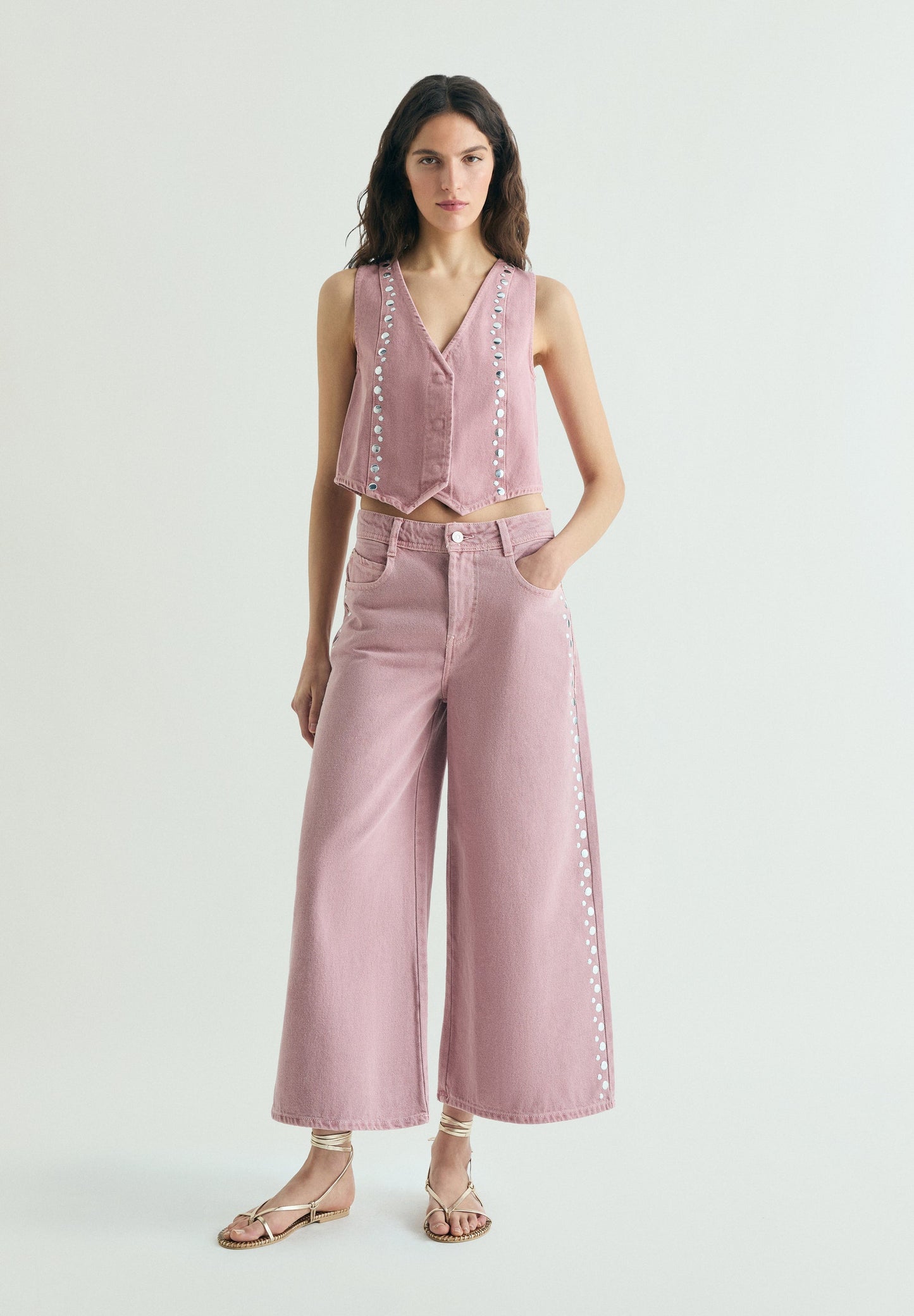 CHALECO DENIM STUDS - Scalpers
