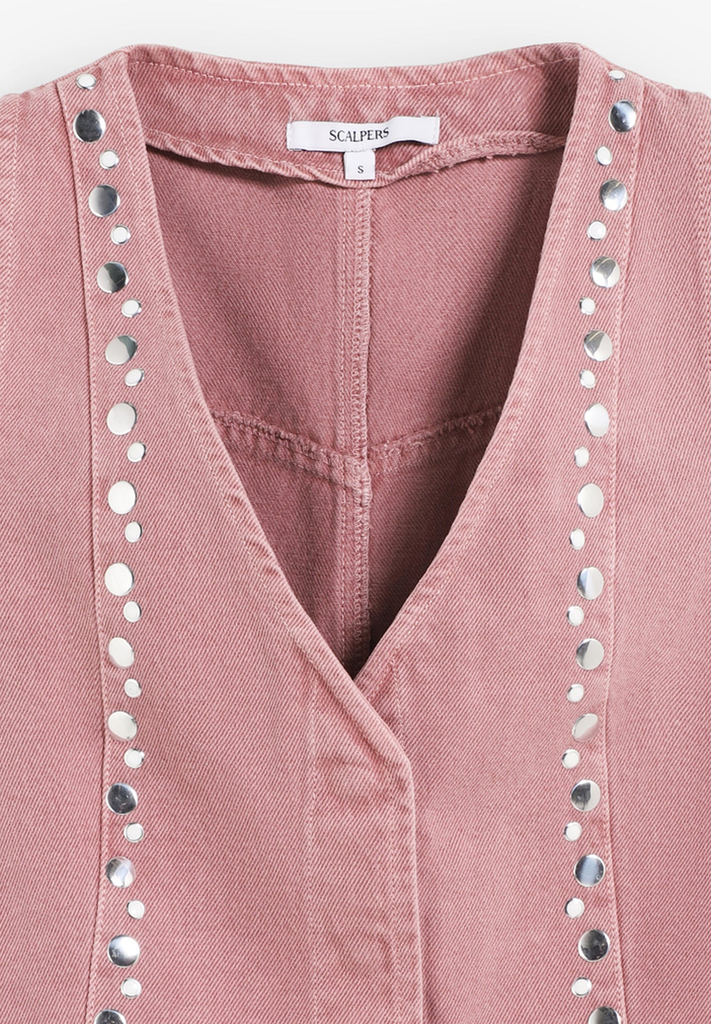 STUDDED DENIM WAISTCOAT