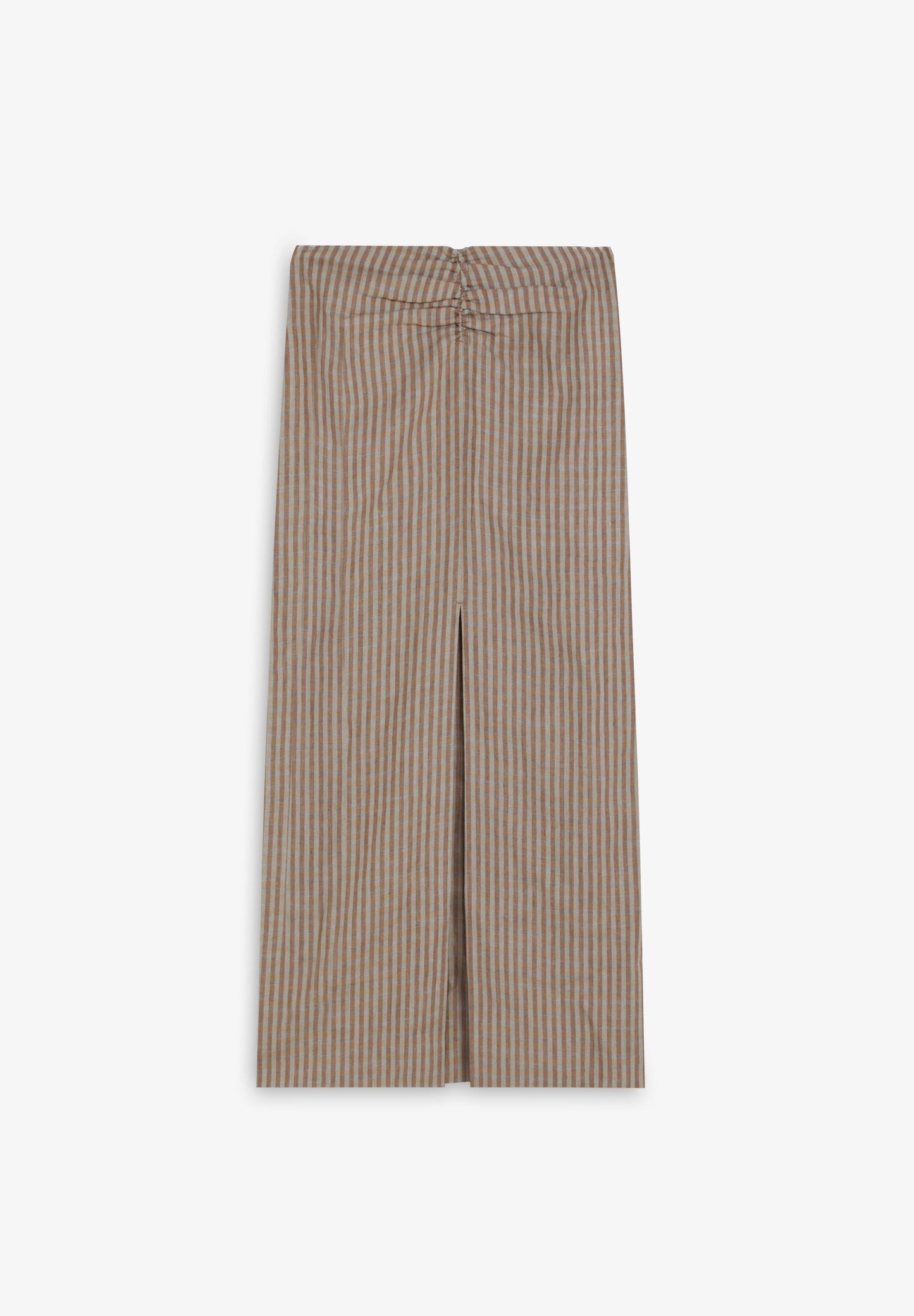 GATHERED GINGHAM SKIRT