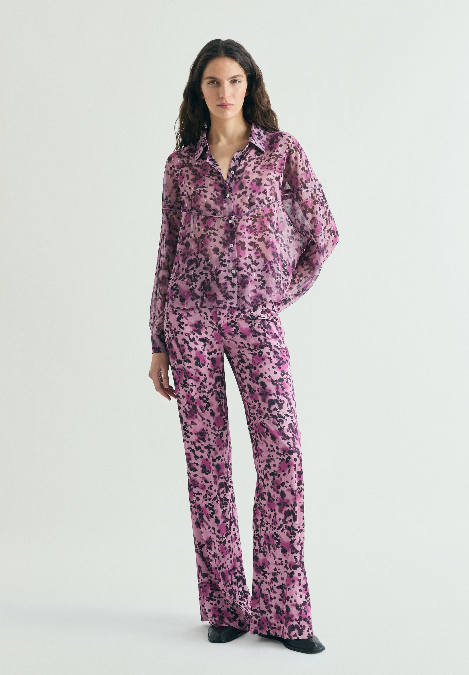 FLUID ANIMAL PRINT TROUSERS