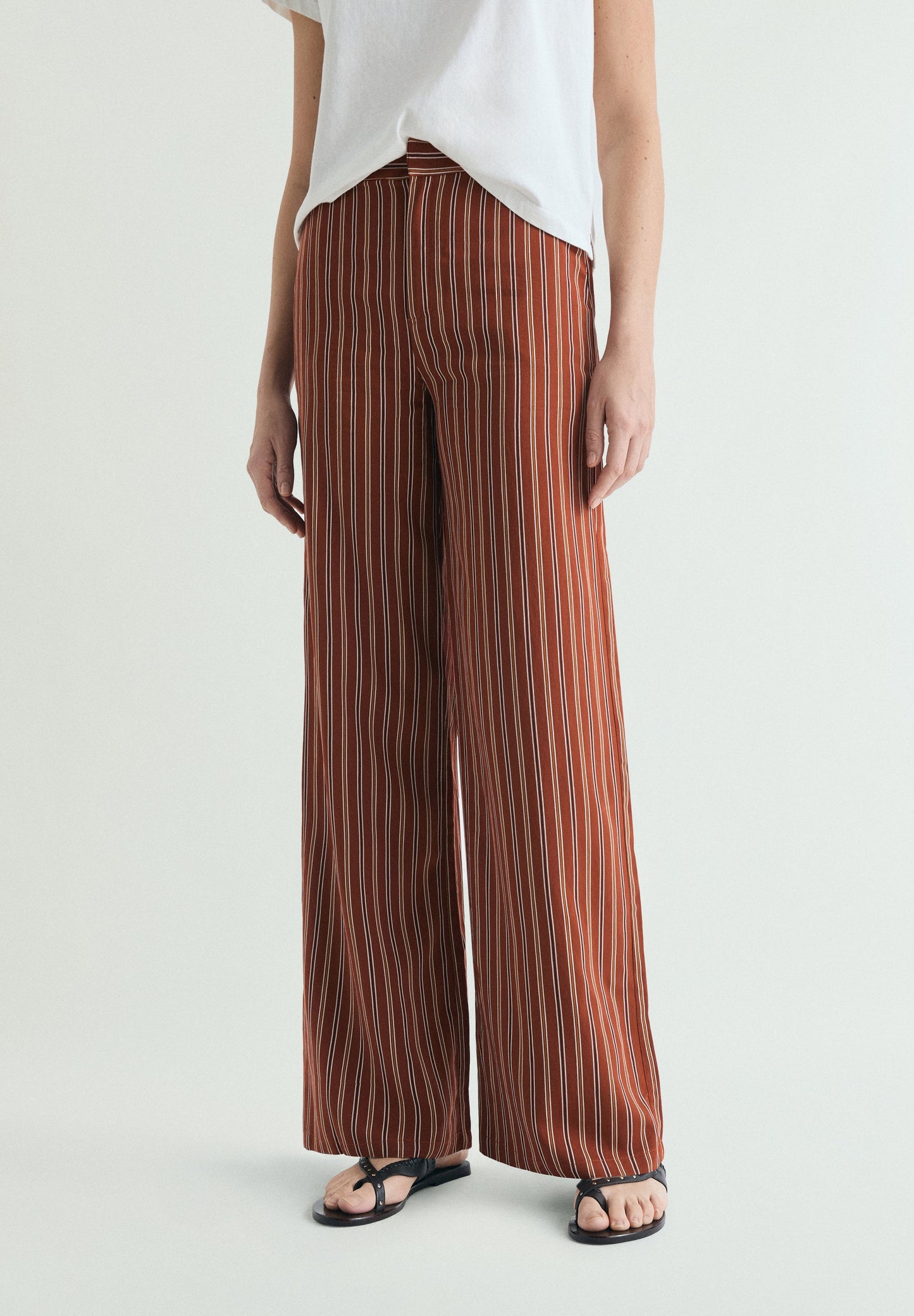TERRACOTA STRIPED TROUSERS