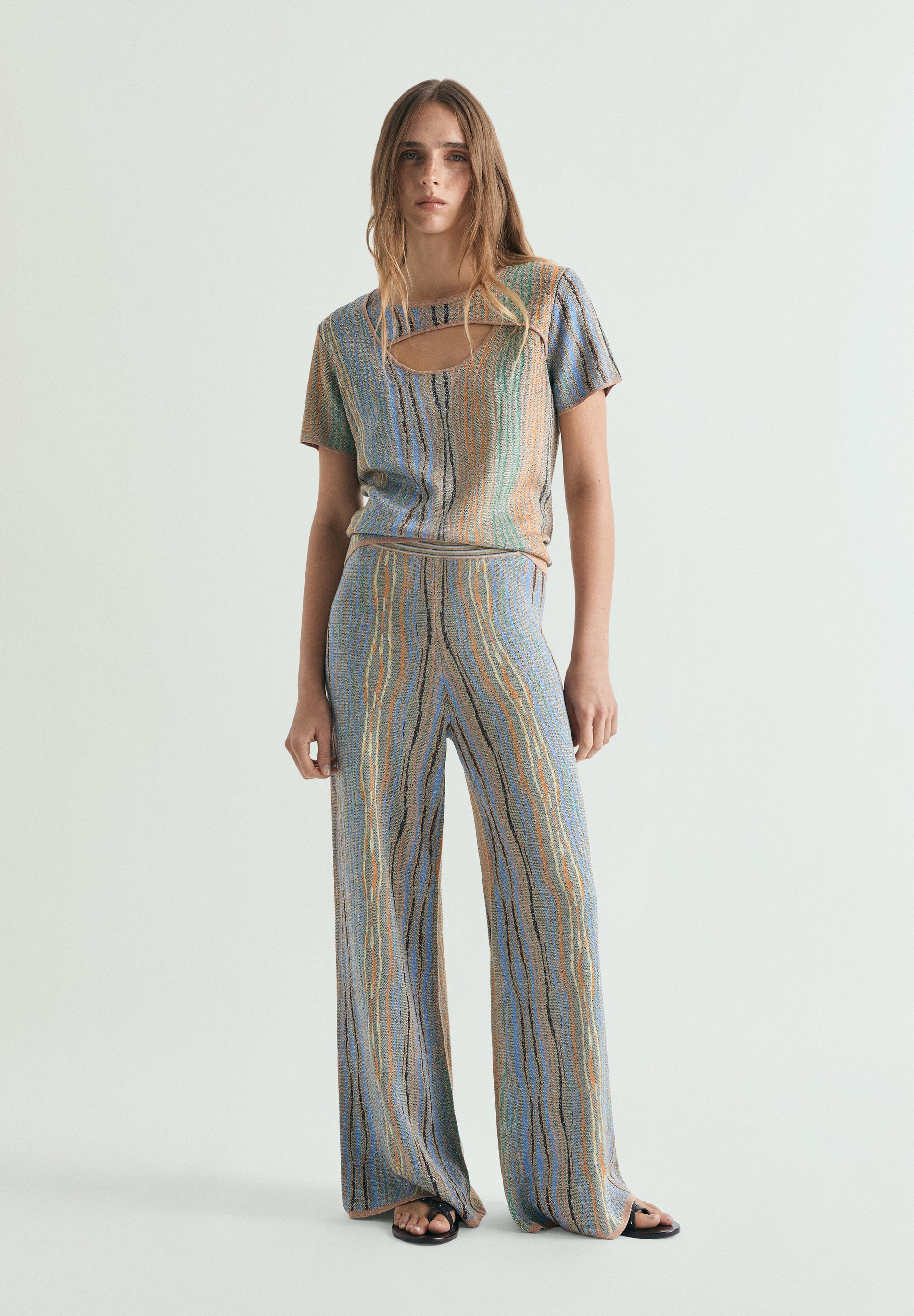 MULTICOLOURED KNIT TROUSERS