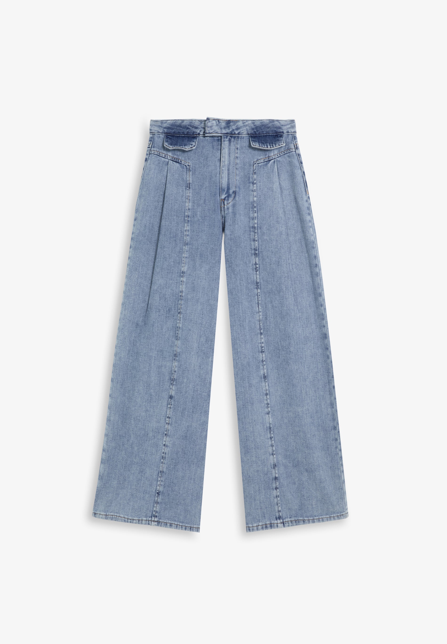 WIDE LEG JEANS WITH FADED EFFECT