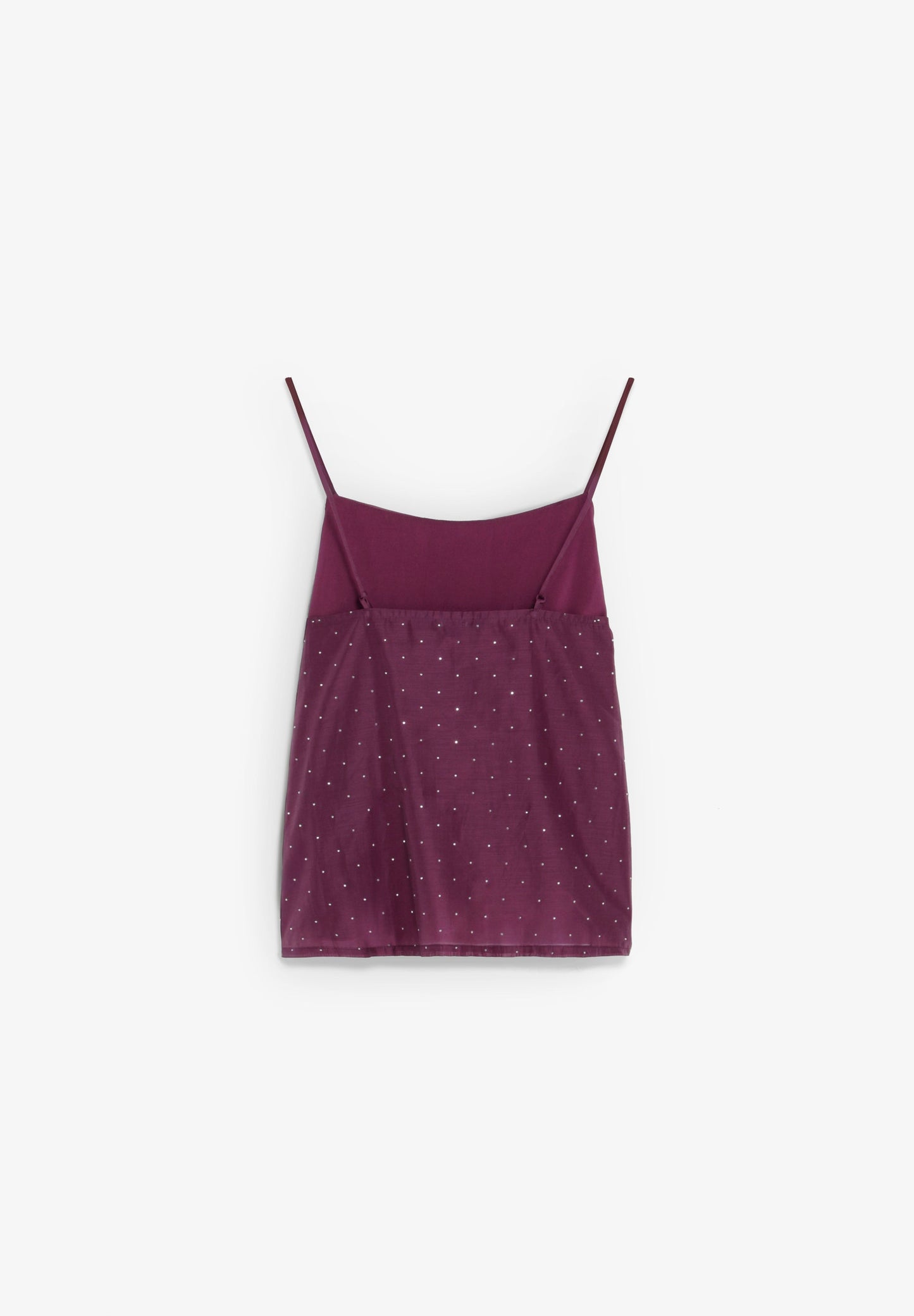 SATIN TOP WITH RHINESTONES