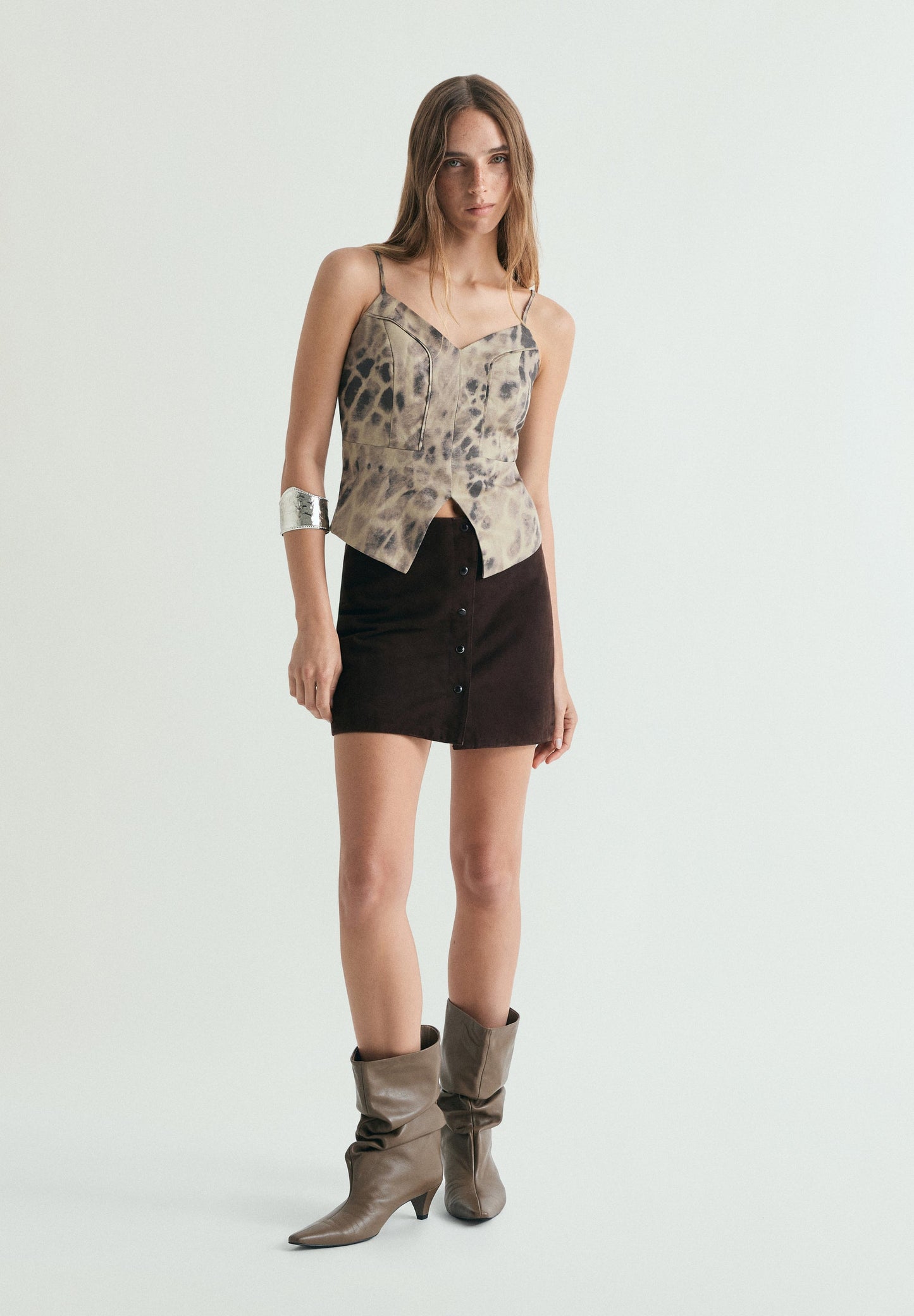 PRINTED LINEN TOP