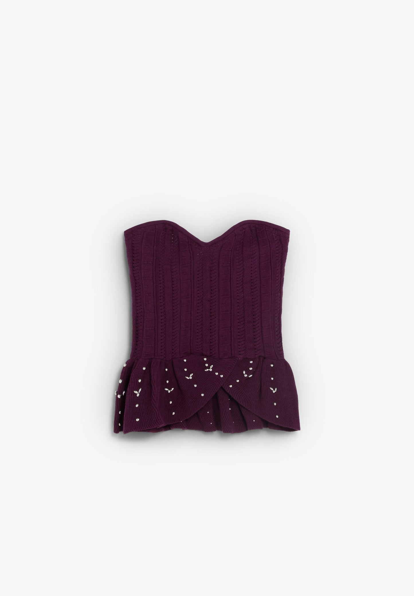 PEPLUM TOP WITH RHINESTONES