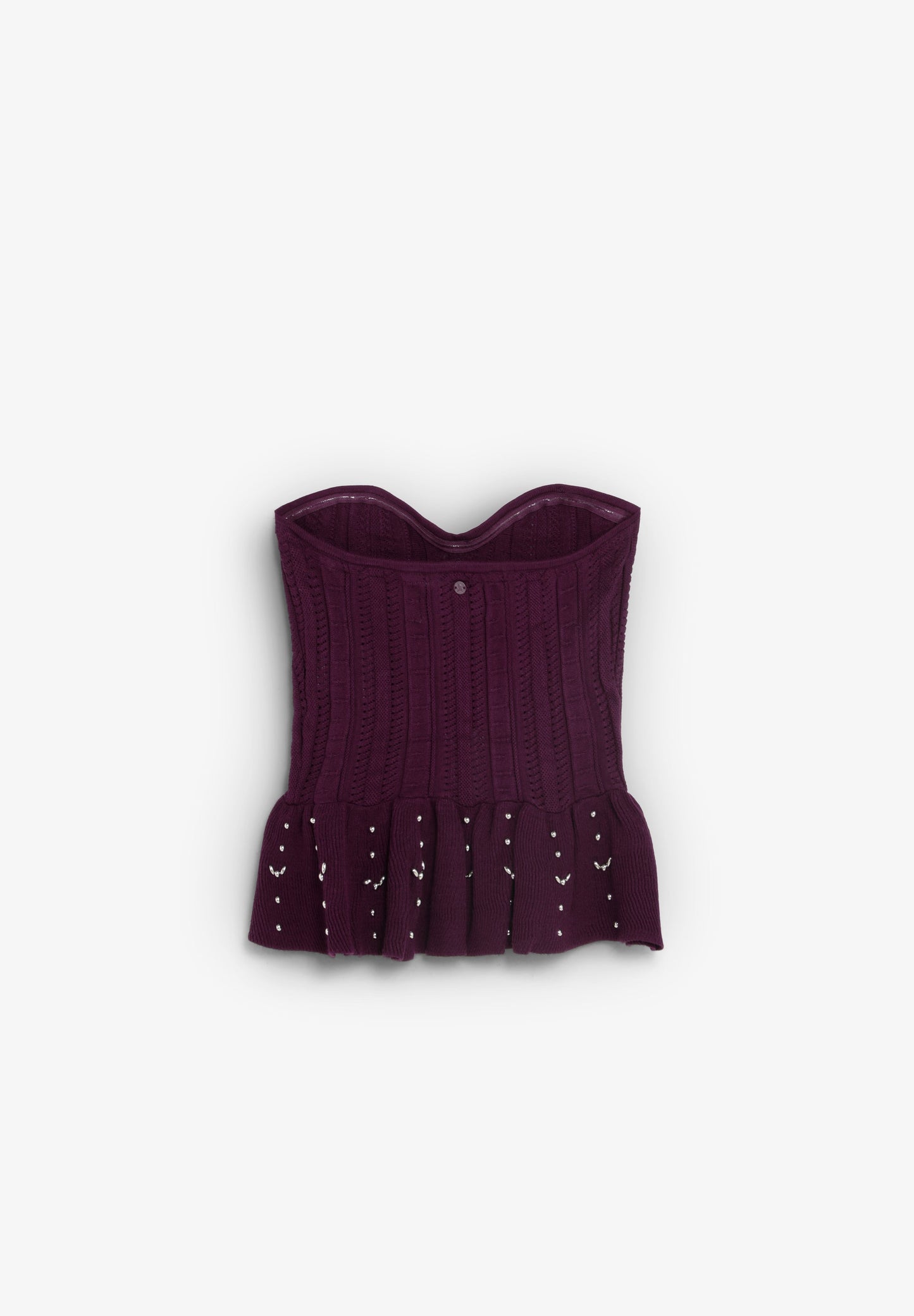 PEPLUM TOP WITH RHINESTONES