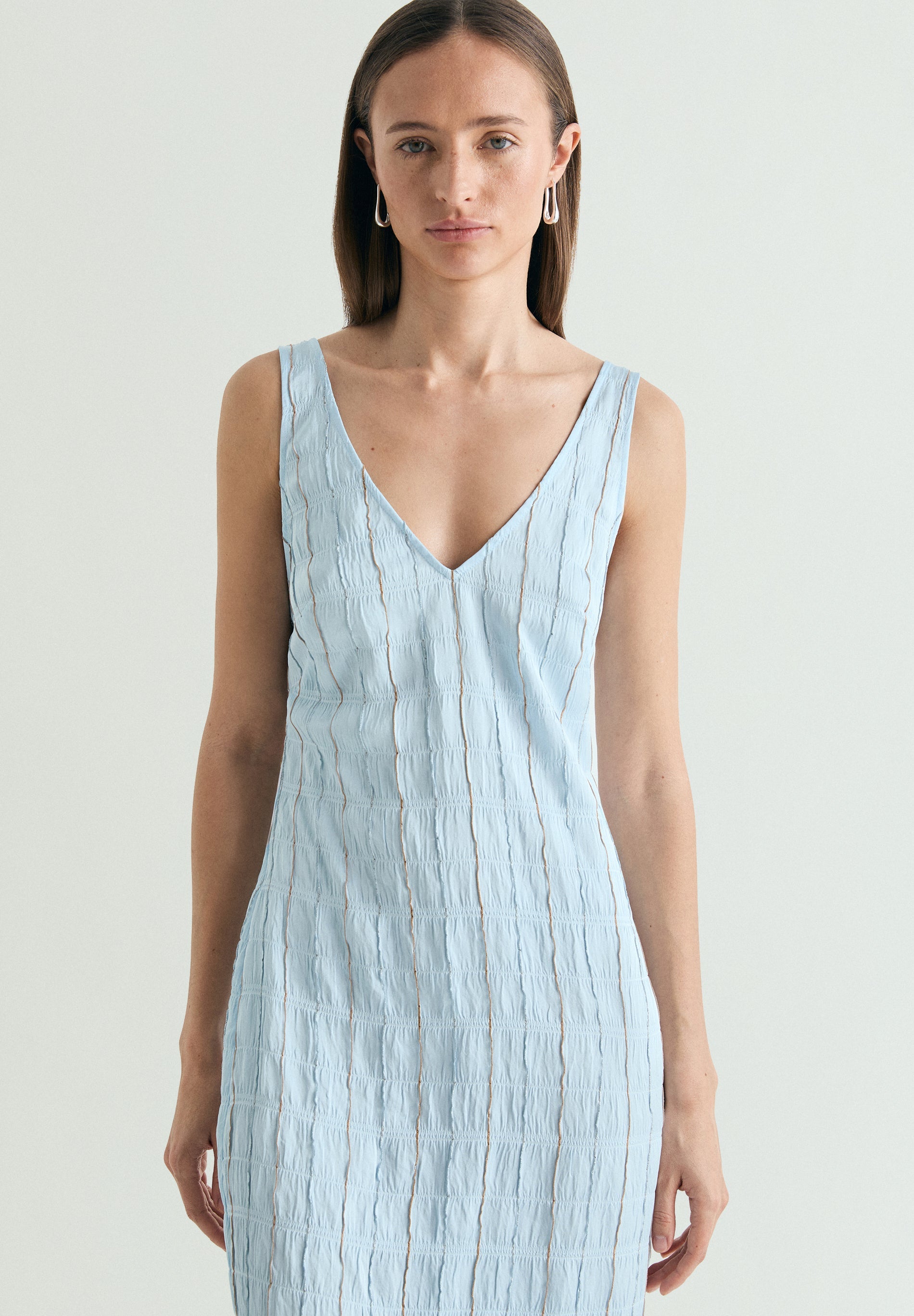 TEXTURED MIDI DRESS