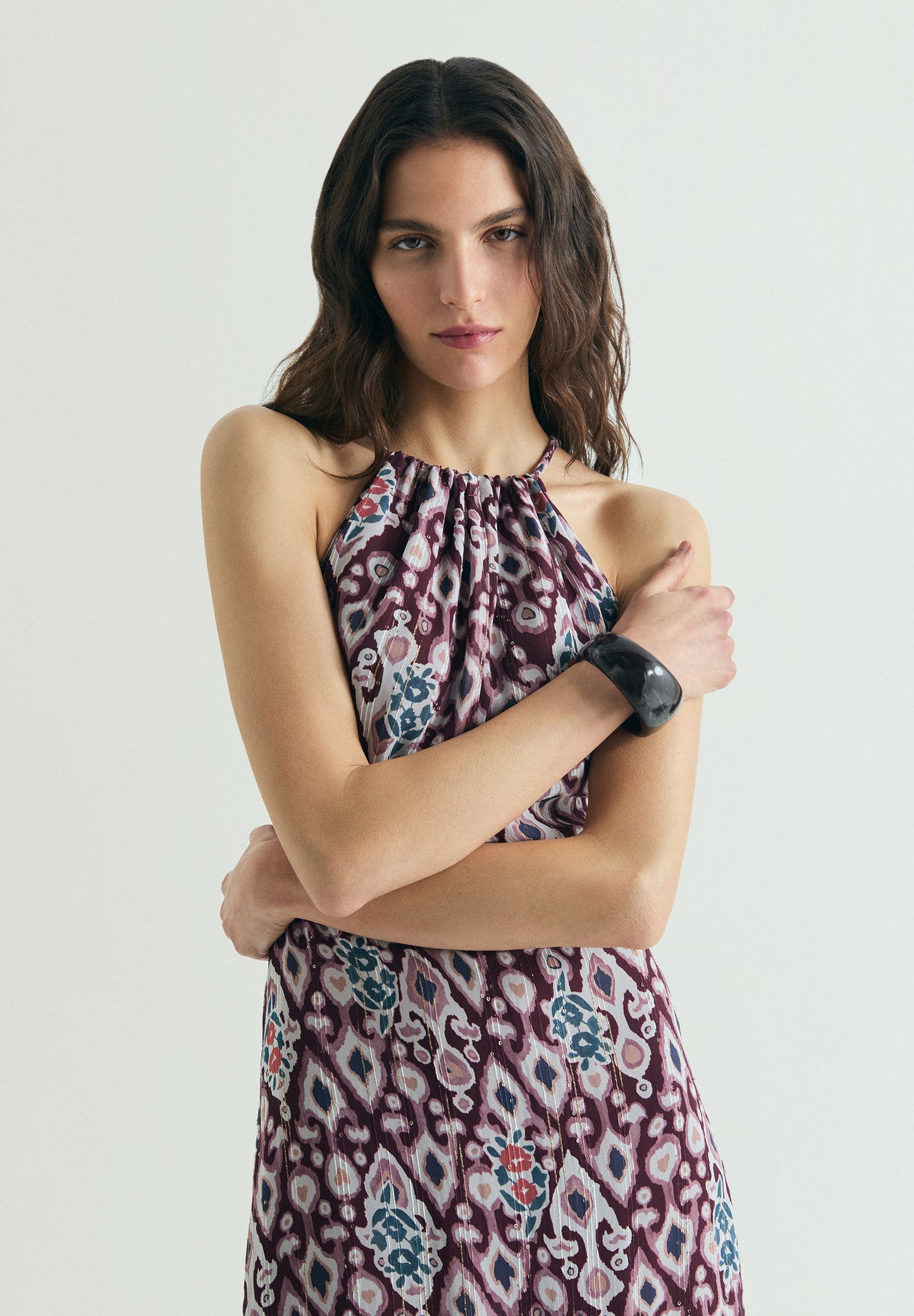 PRINTED MIDI DRESS
