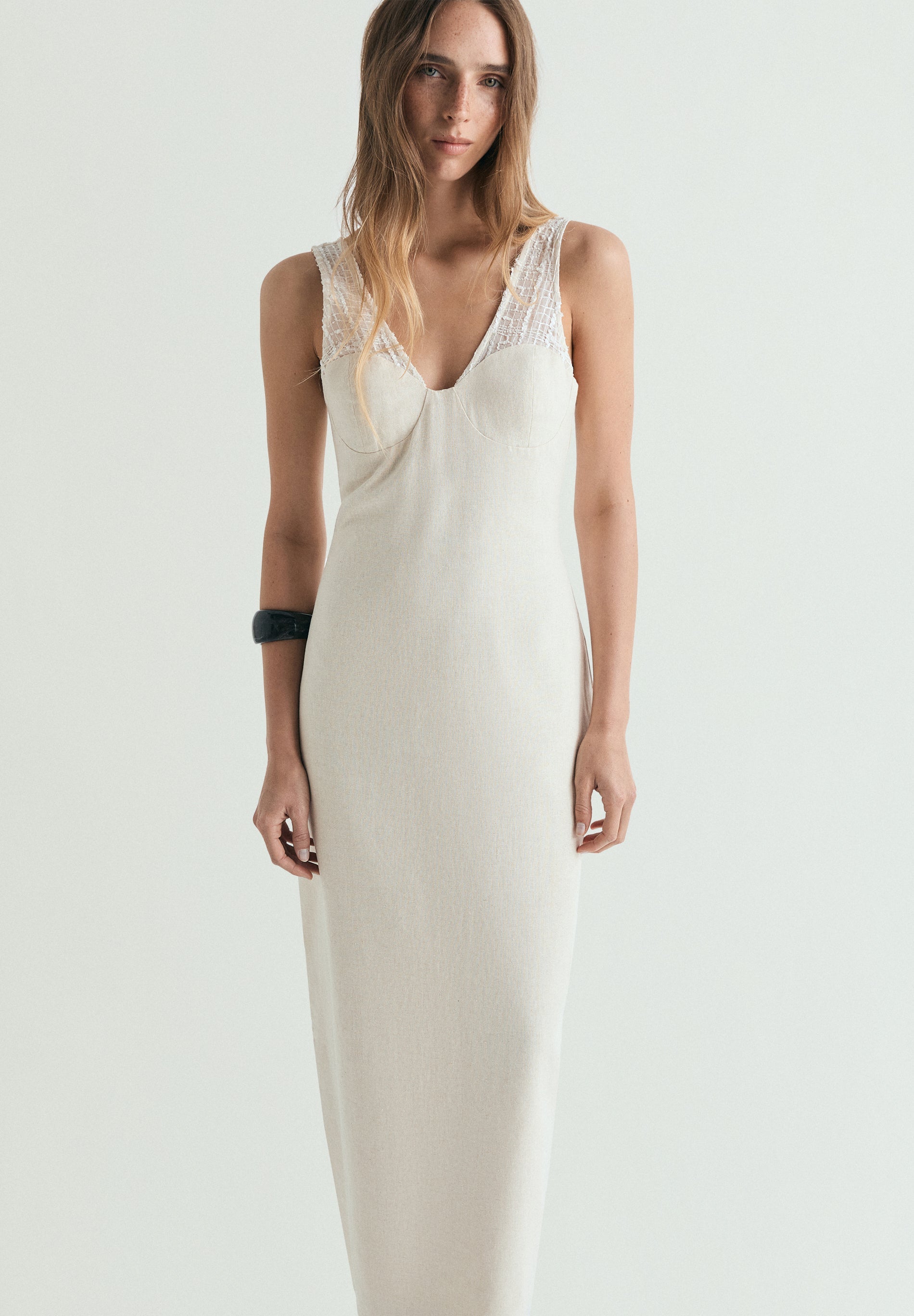 LINEN MIDI DRESS