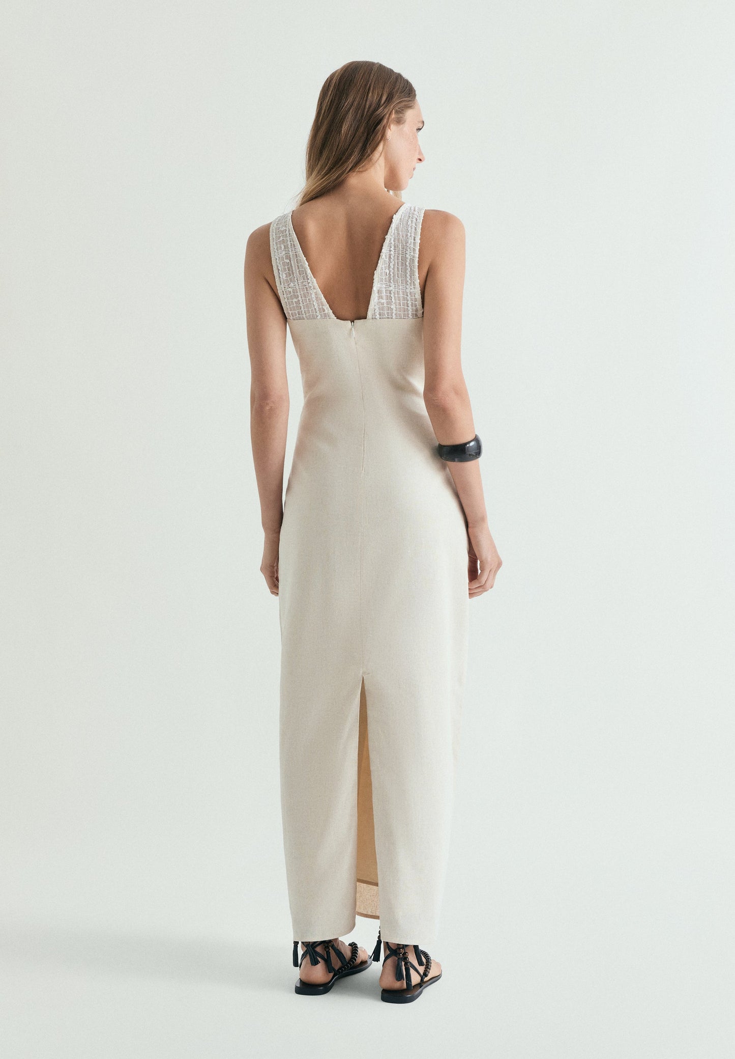 LINEN MIDI DRESS