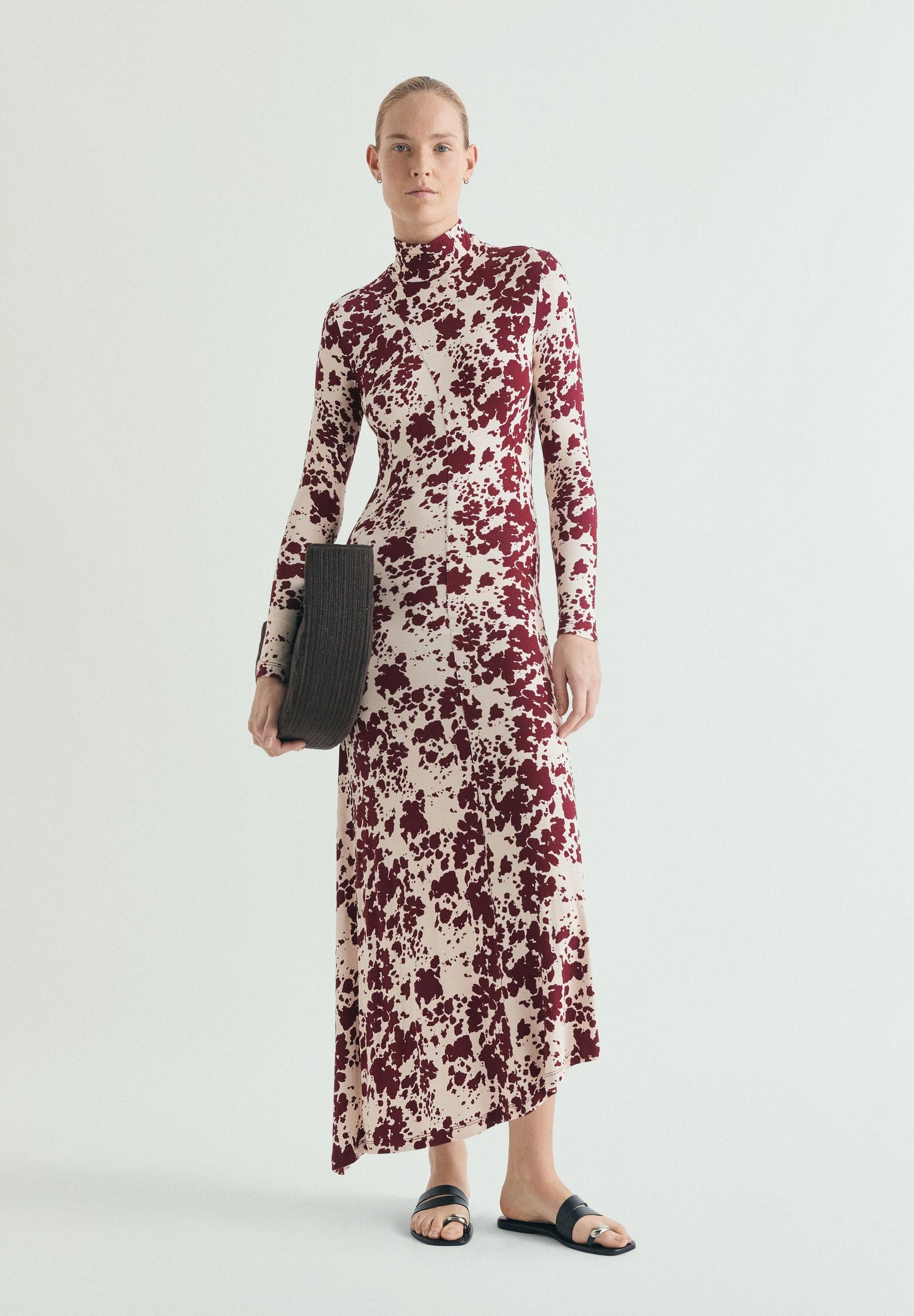 PRINTED HIGH NECK DRESS