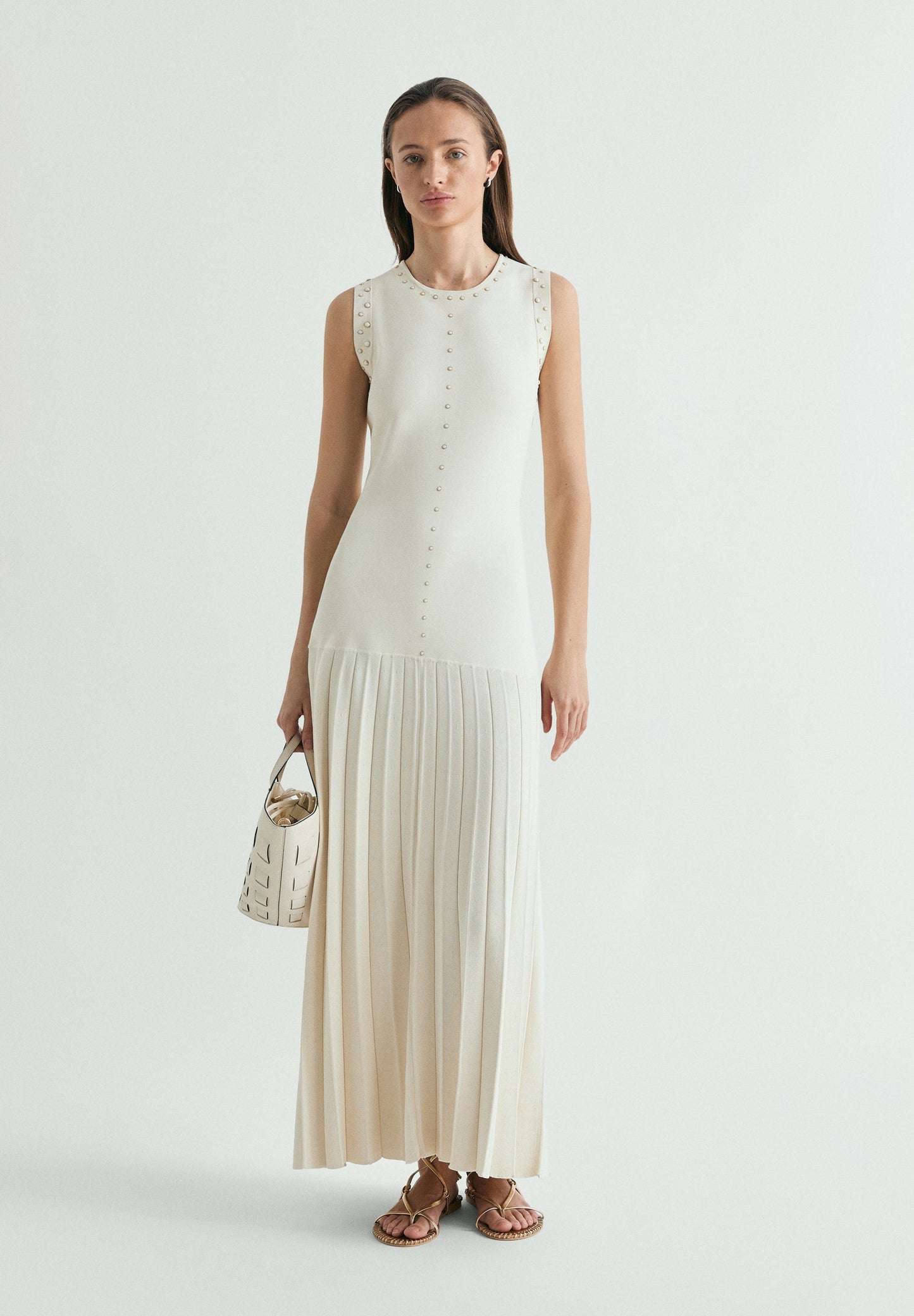 STUDDED MIDI DRESS