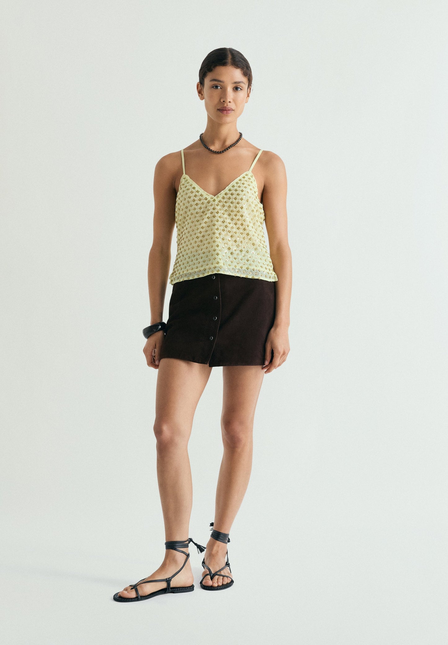 EMBROIDERED STRAPPY TOP
