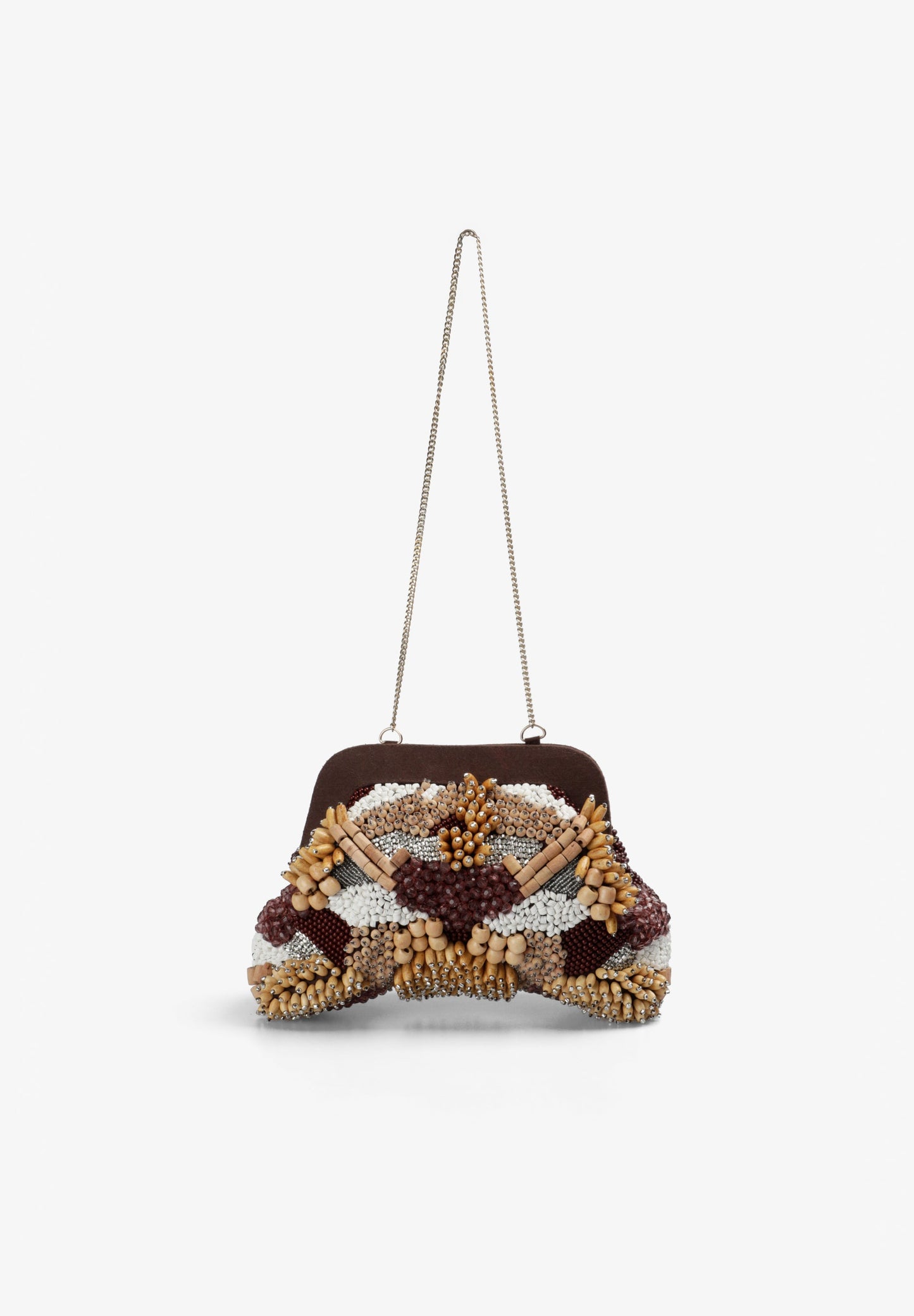 WOODEN BEADED CLUTCH