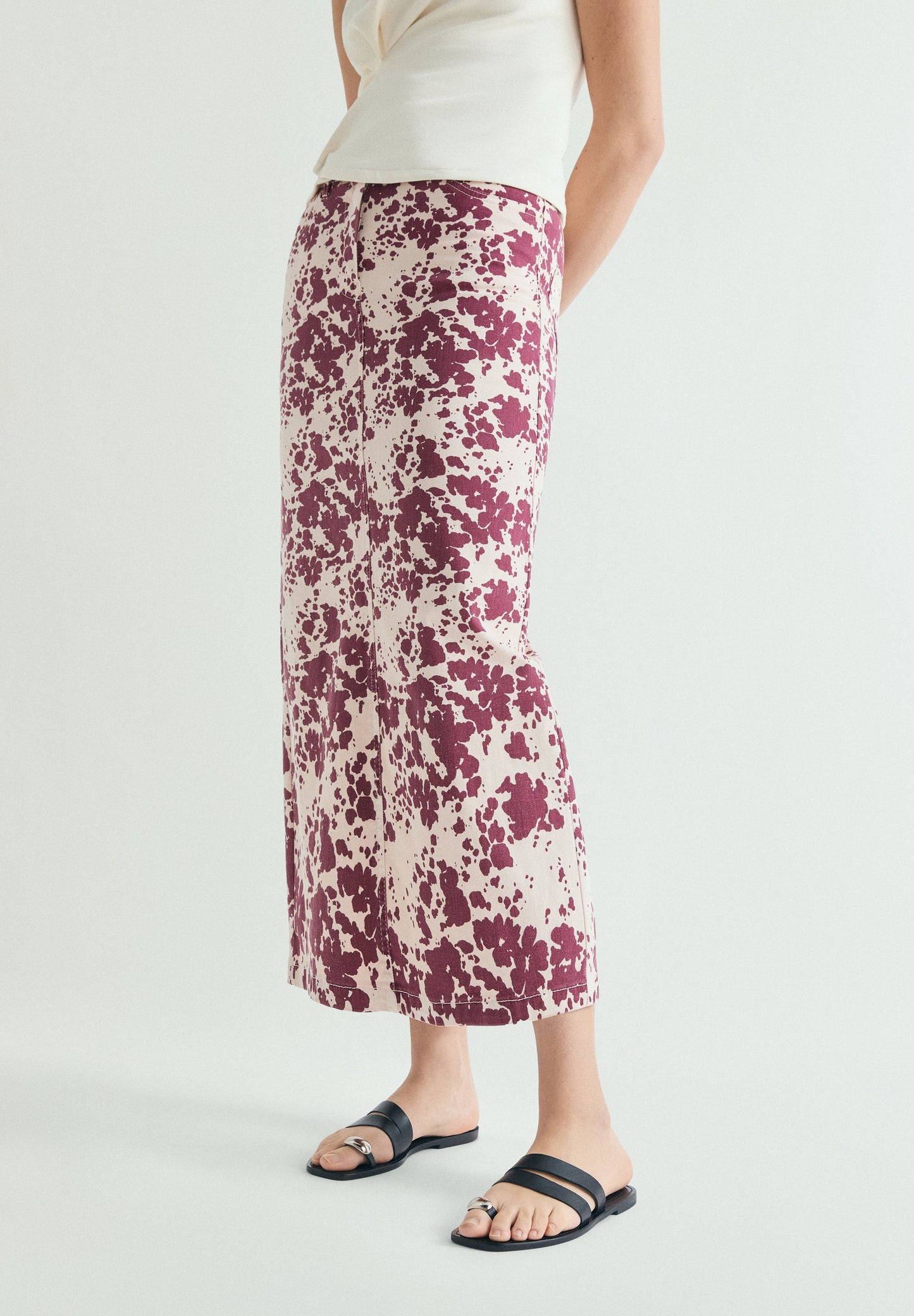 ANIMAL PRINT DENIM SKIRT