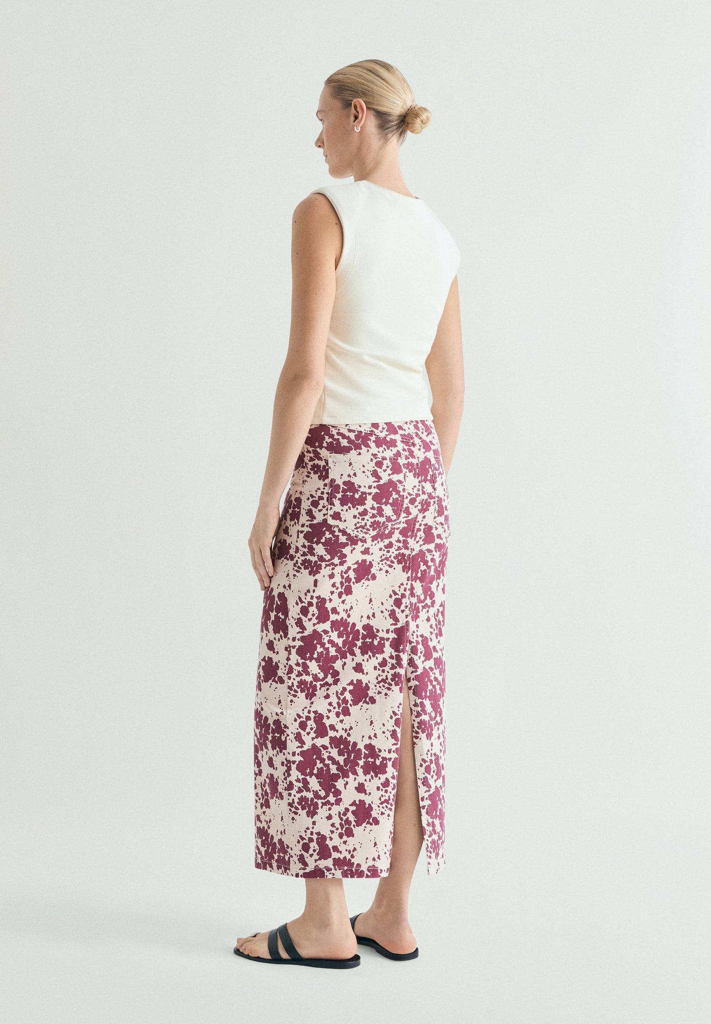 ANIMAL PRINT DENIM SKIRT