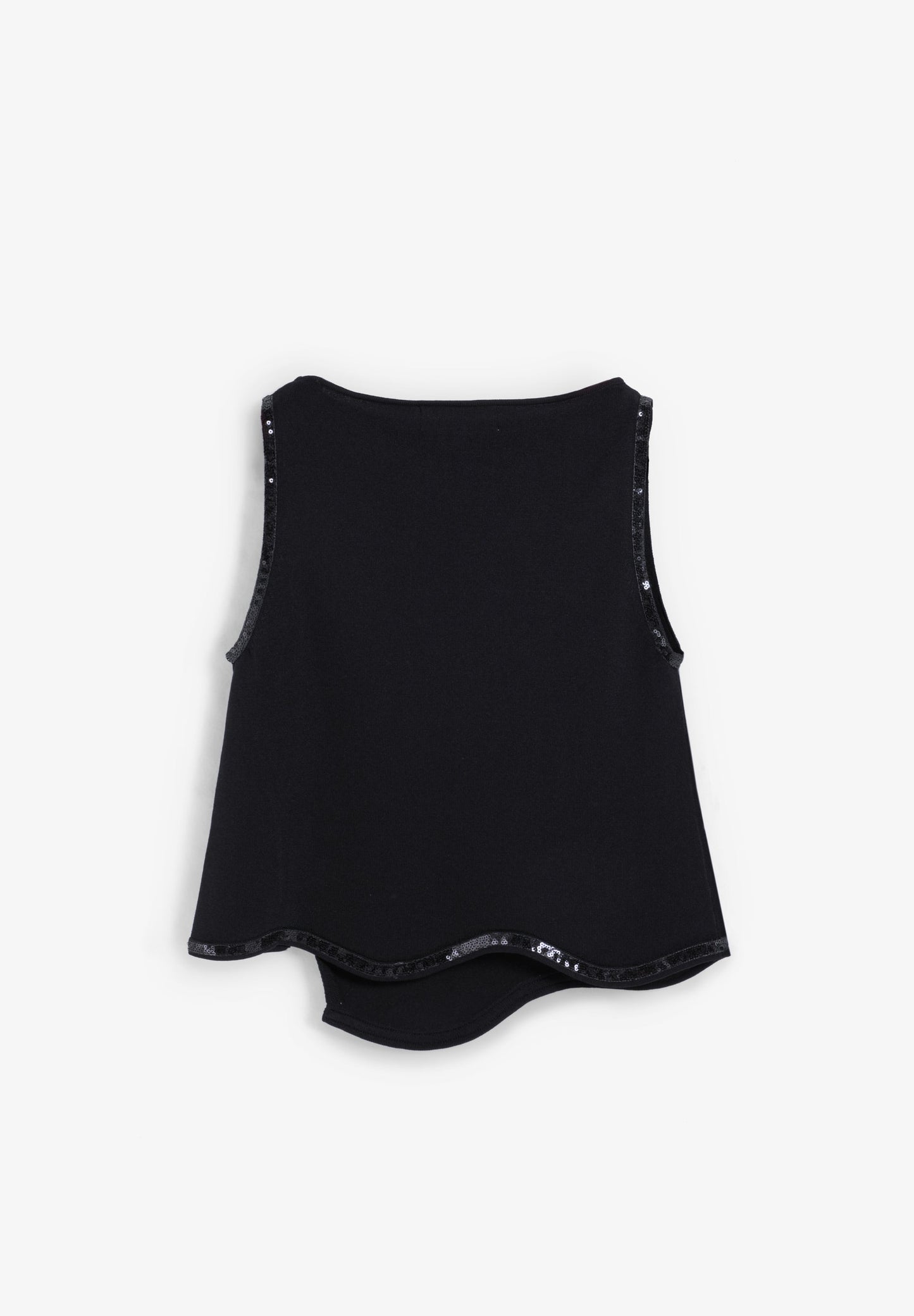 SEQUINNED TOP WITH WAVED HEM