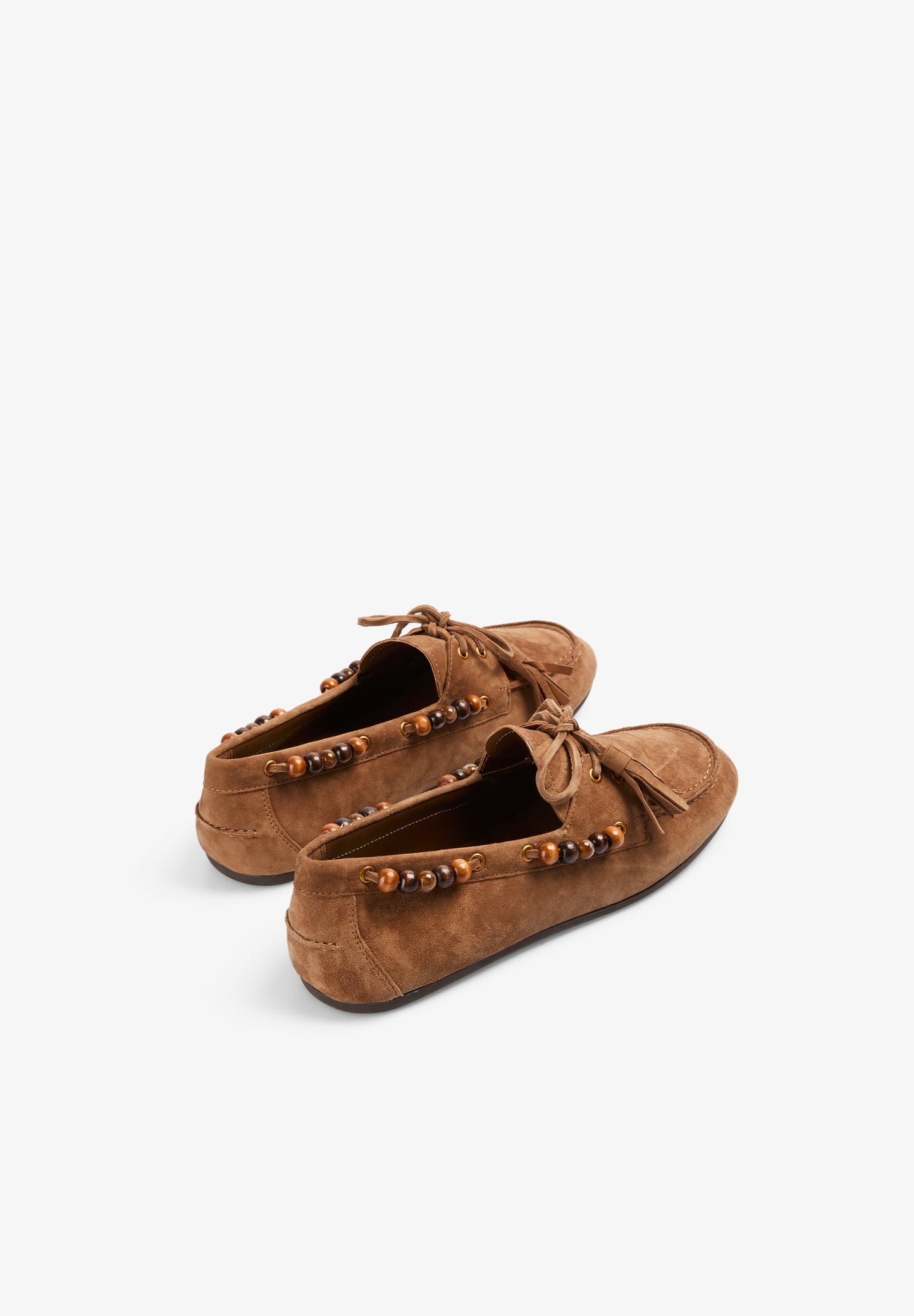 SUEDE LOAFERS WITH BEADS