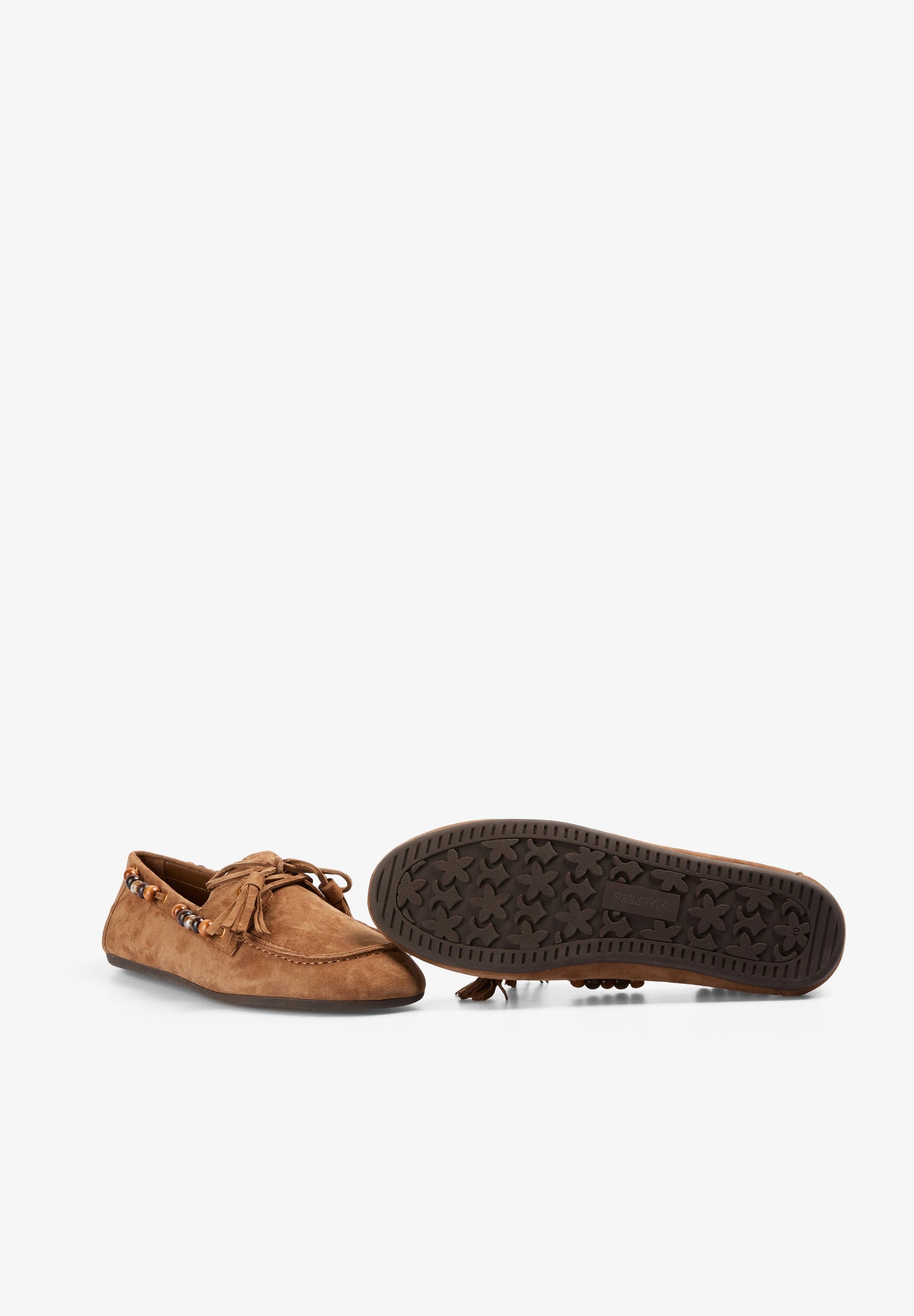 SUEDE LOAFERS WITH BEADS