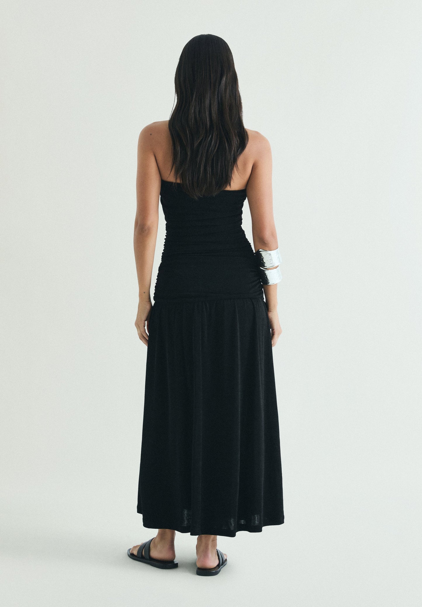 GATHERED KNIT DRESS