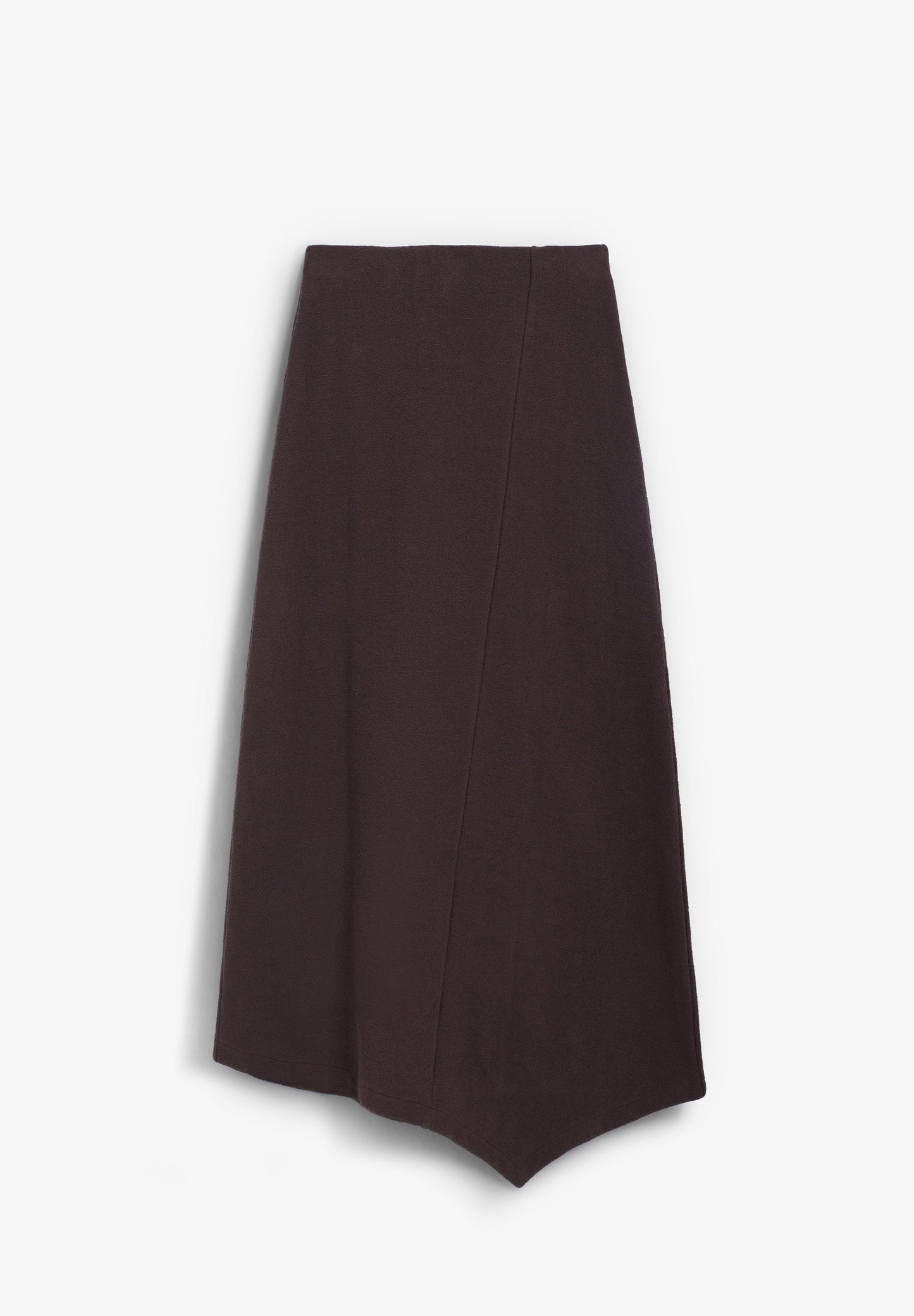 ASYMMETRIC KNIT MIDI SKIRT