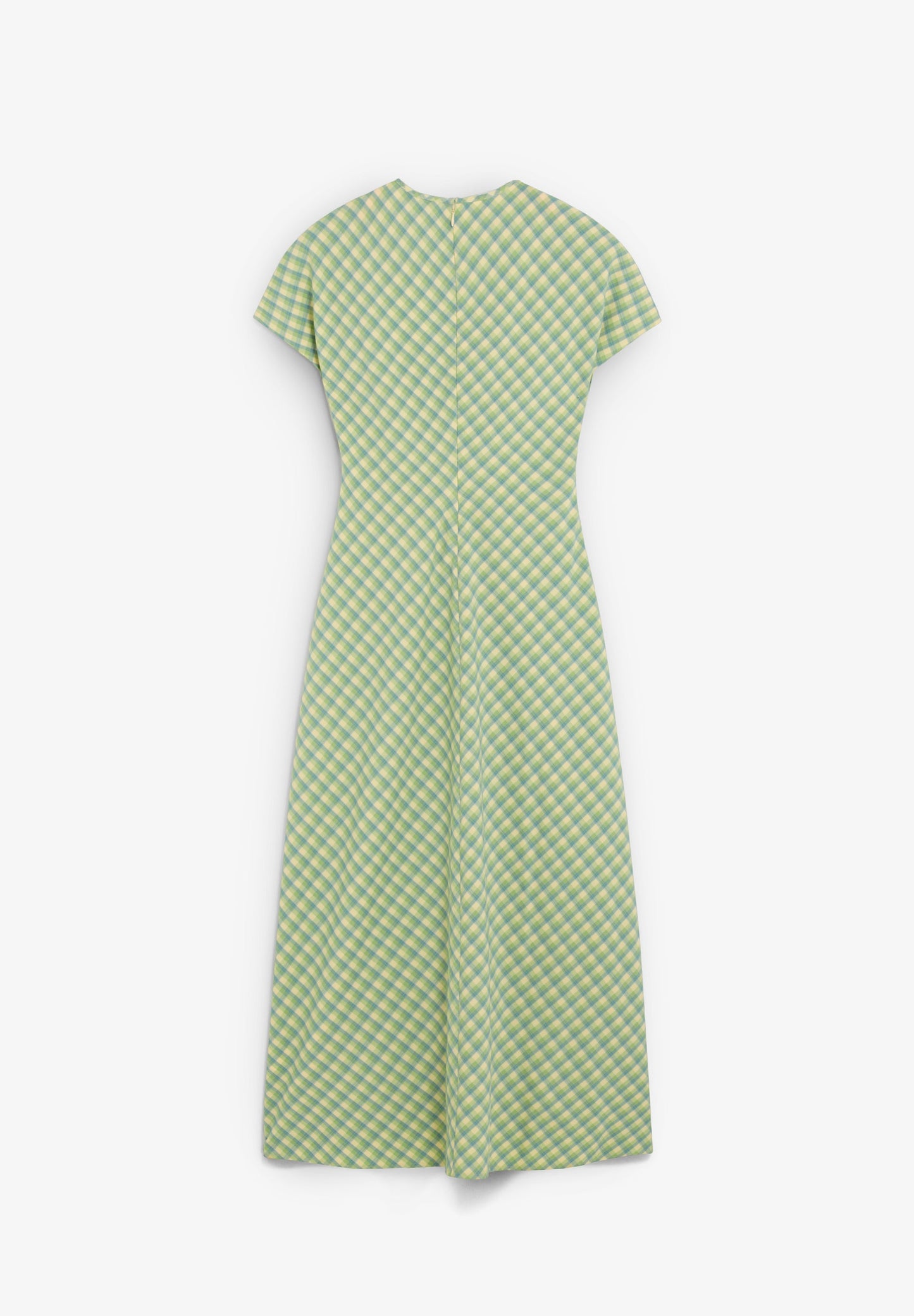 CHECK PRINT MIDI DRESS
