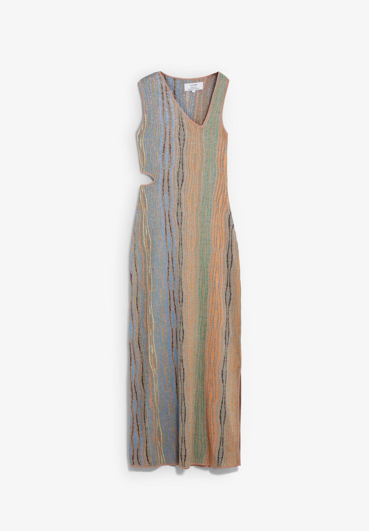 LONG JACQUARD DRESS WITH CUT-OUT