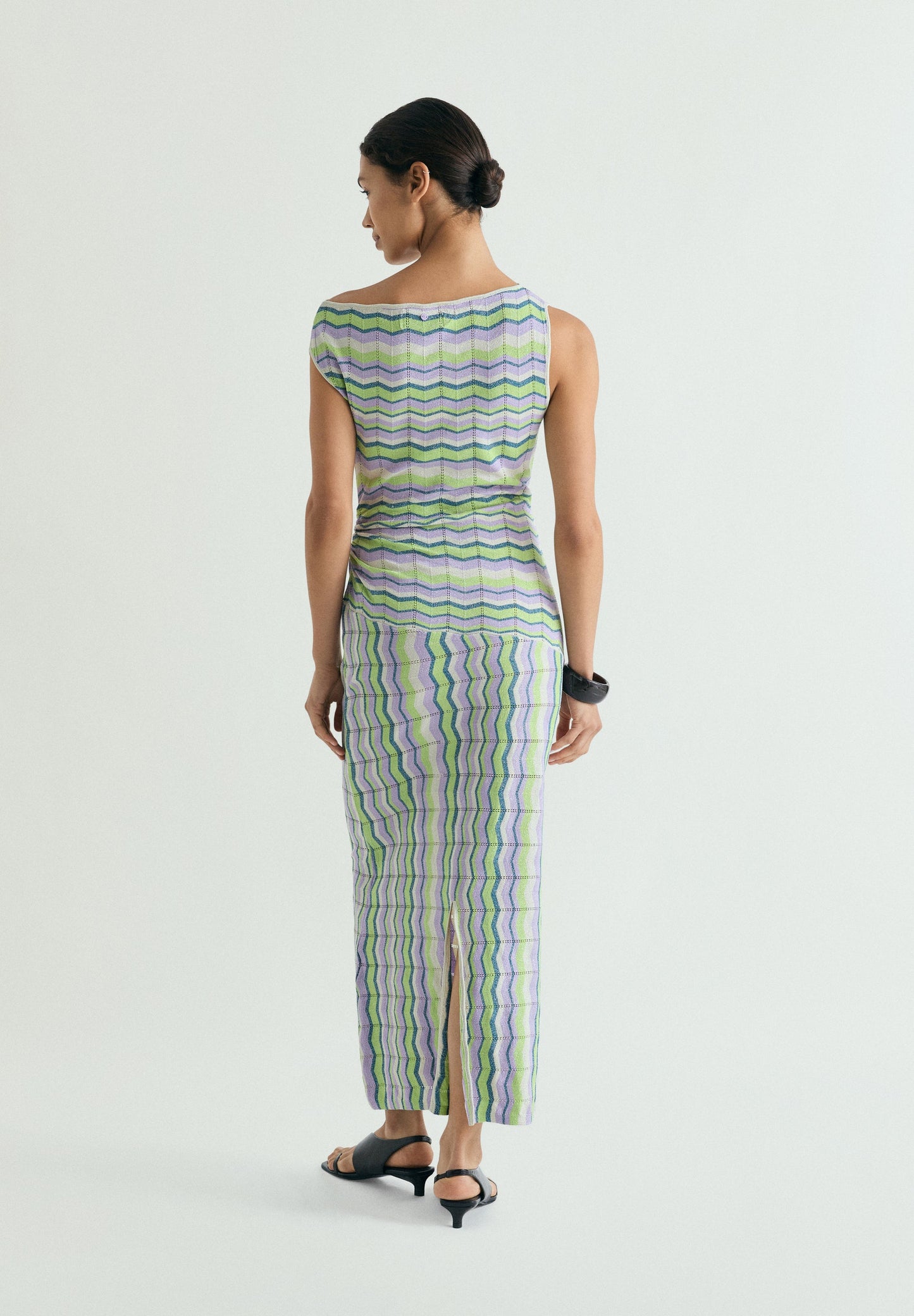 ZIGZAG KNIT MIDI DRESS