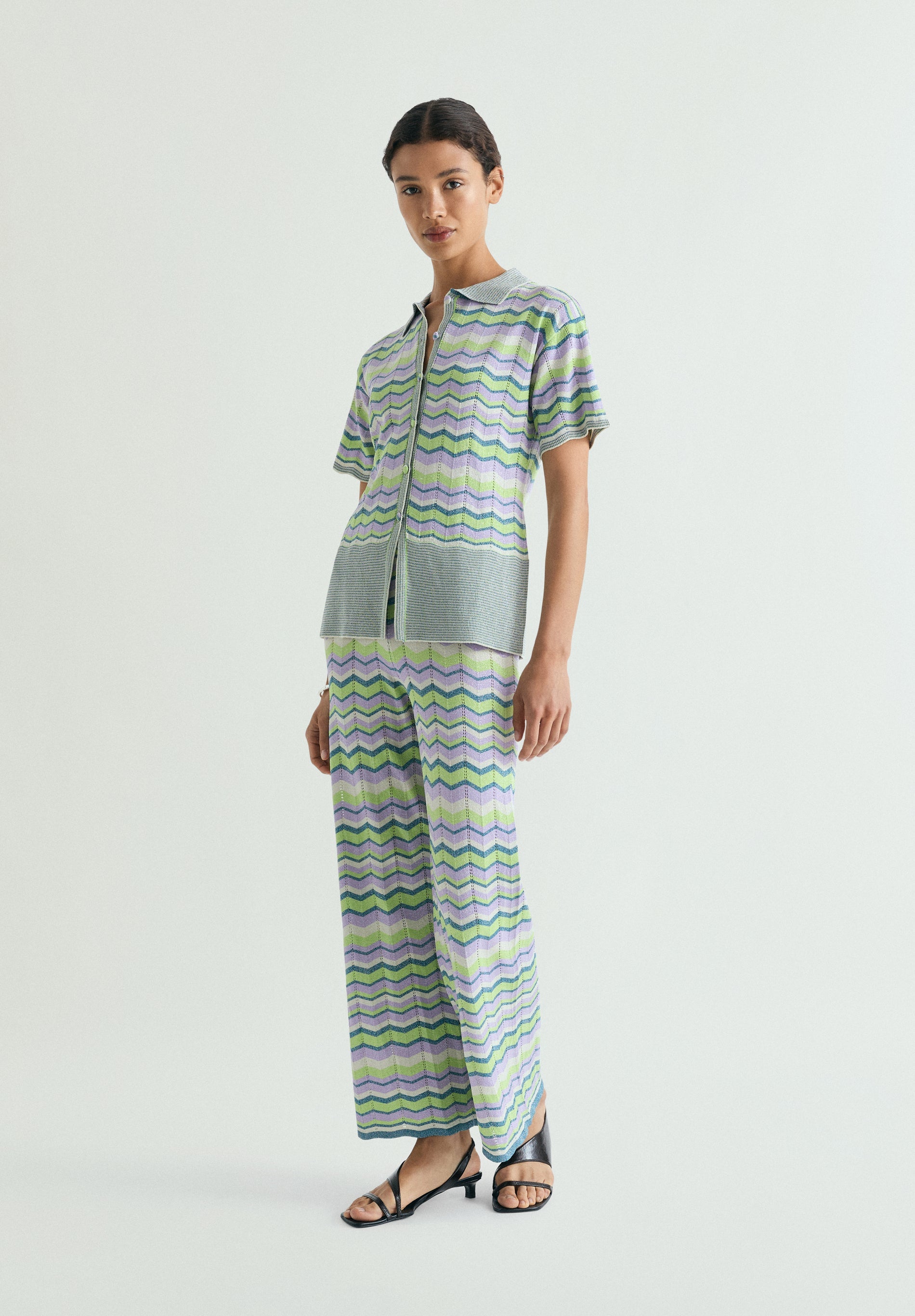 LUREX KNIT POLO SHIRT