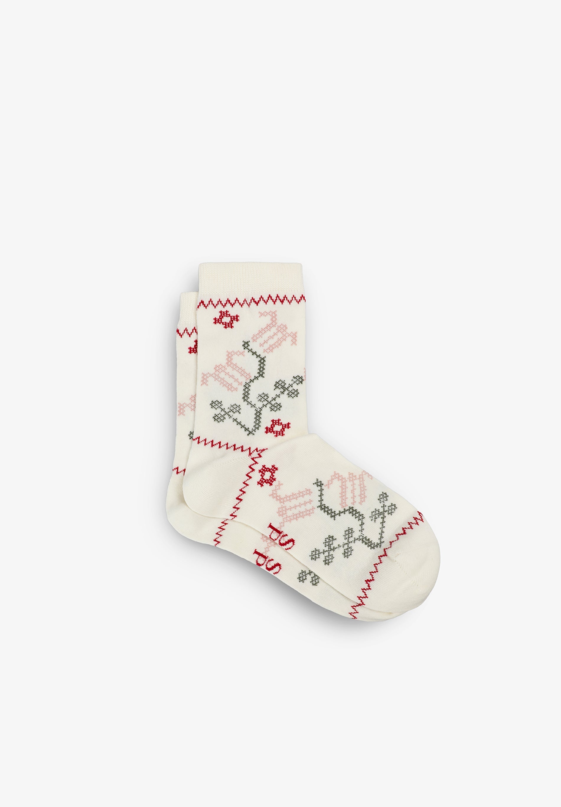 FLORAL EMBROIDERED ANKLE SOCKS